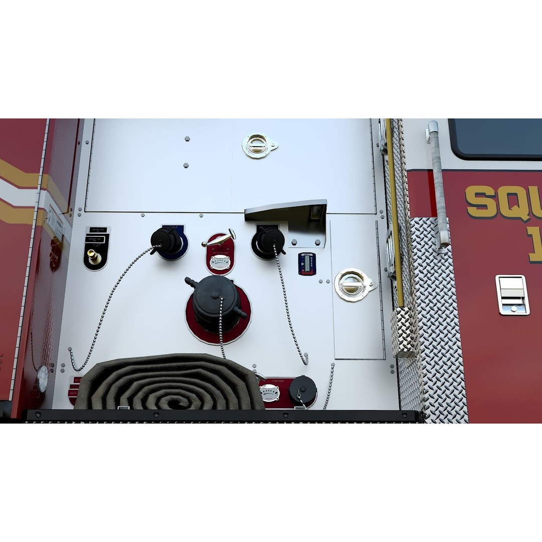FDNY Fire Truck 3D Model – Low Poly Game Asset, PBR Textures, FBX - View 25