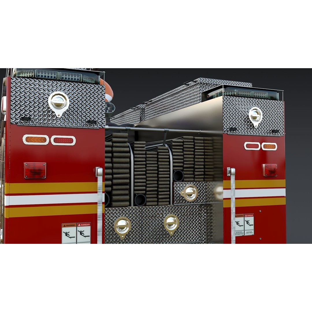 FDNY Fire Truck 3D Model – Low Poly Game Asset, PBR Textures, FBX - View 29