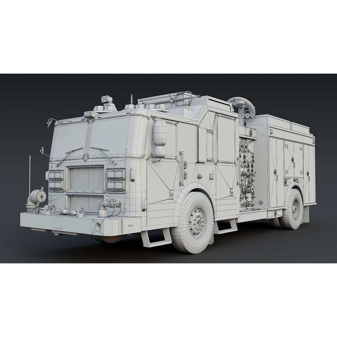 FDNY Fire Truck 3D Model – Low Poly Game Asset, PBR Textures, FBX - View 31