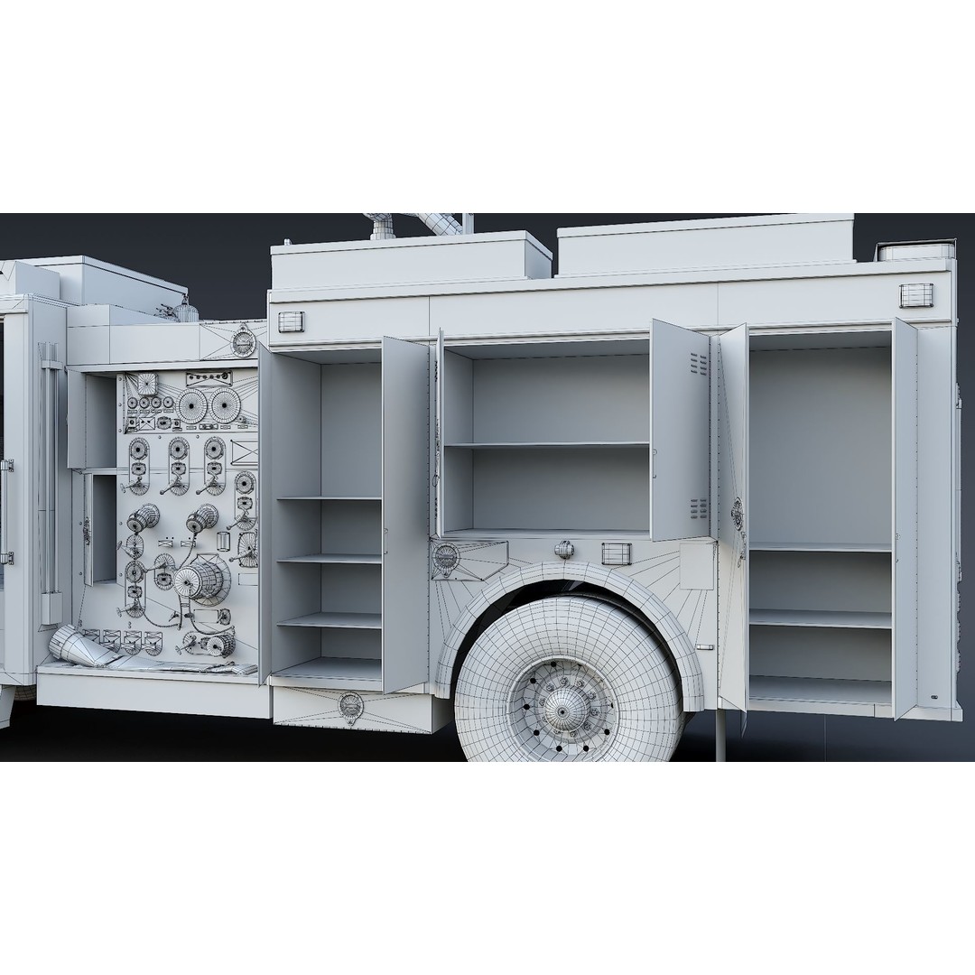 FDNY Fire Truck 3D Model – Low Poly Game Asset, PBR Textures, FBX - View 39