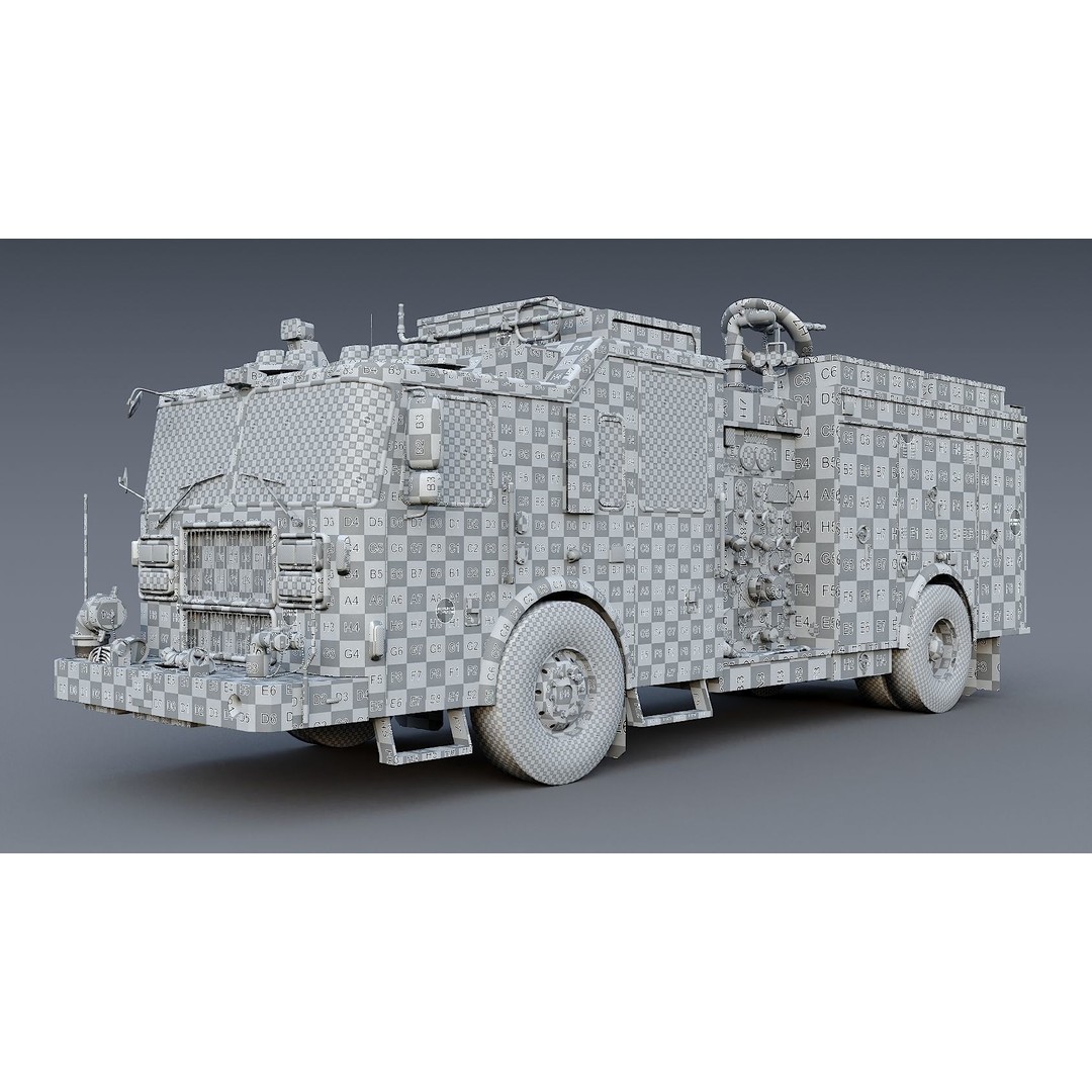 FDNY Fire Truck 3D Model – Low Poly Game Asset, PBR Textures, FBX - View 40