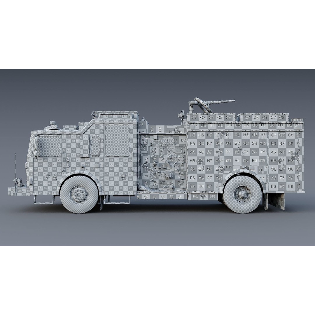 FDNY Fire Truck 3D Model – Low Poly Game Asset, PBR Textures, FBX - View 41