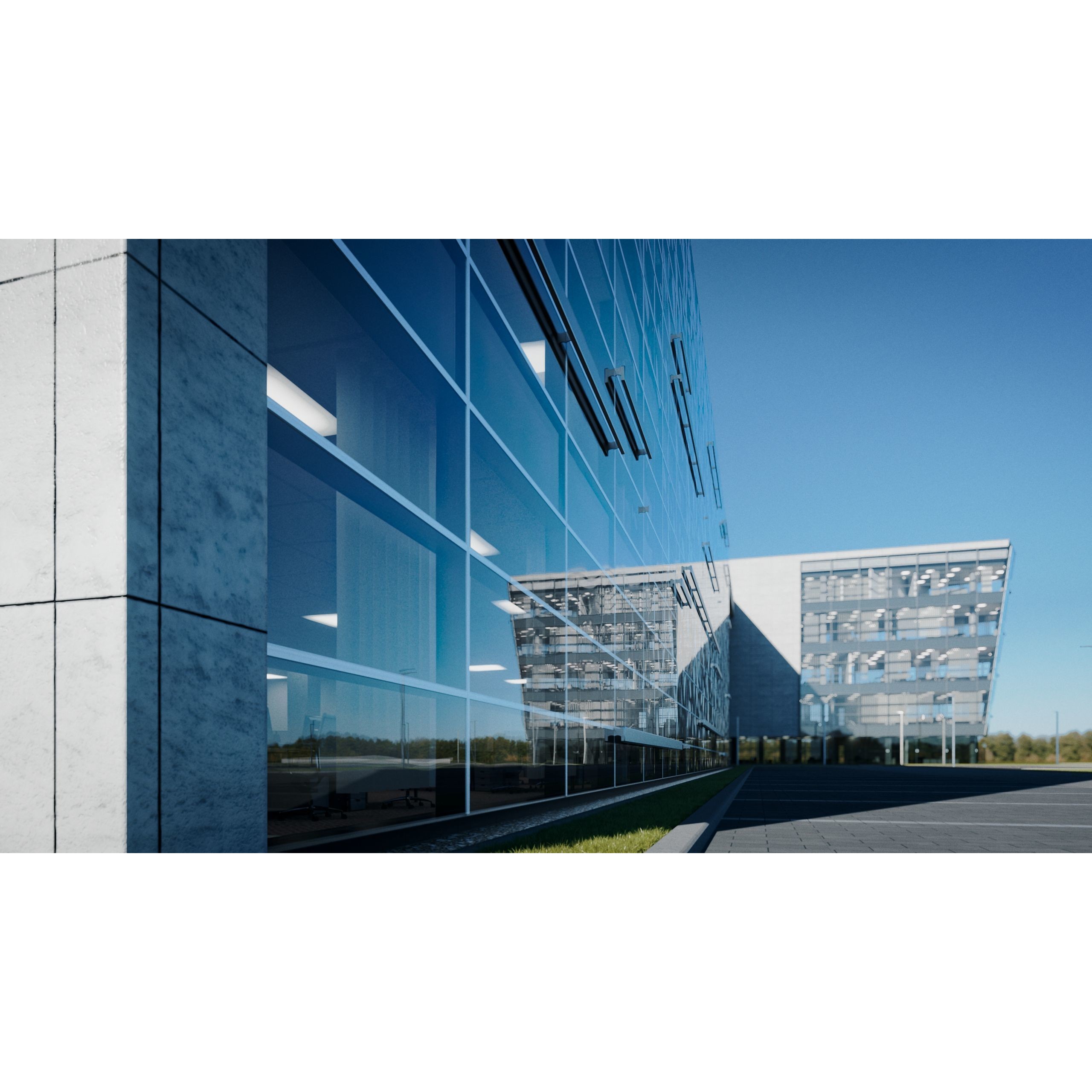 Modern Office Building - Low-Poly Game-Ready 3D Model - View 10