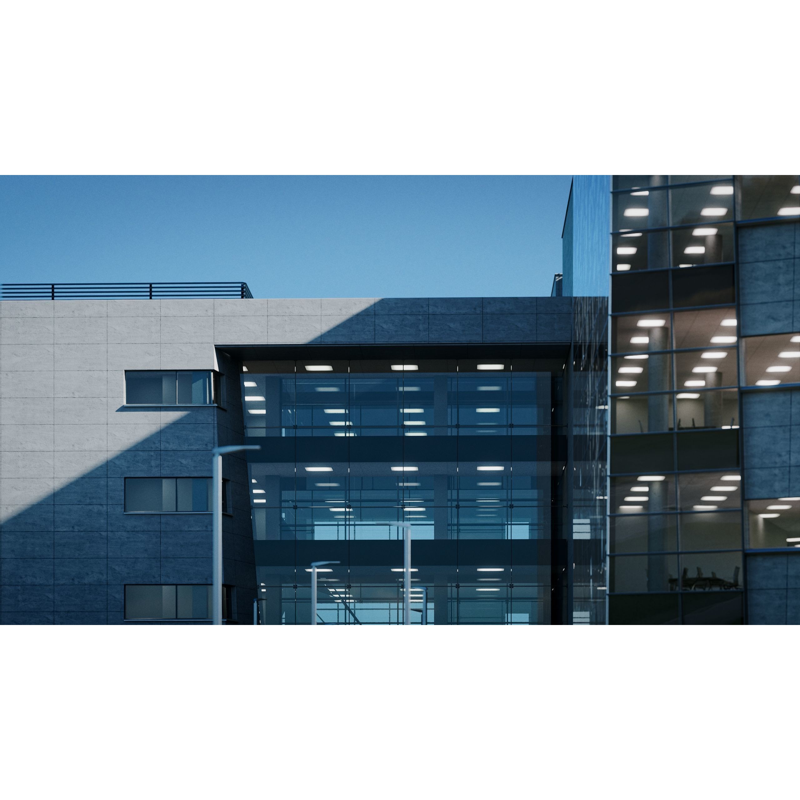 Modern Office Building - Low-Poly Game-Ready 3D Model - View 11