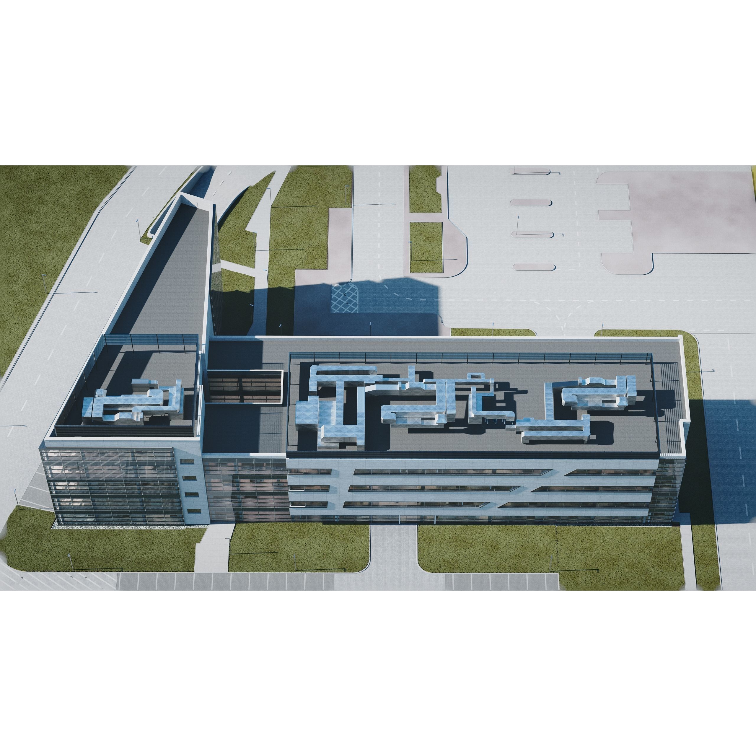 Modern Office Building - Low-Poly Game-Ready 3D Model - View 12