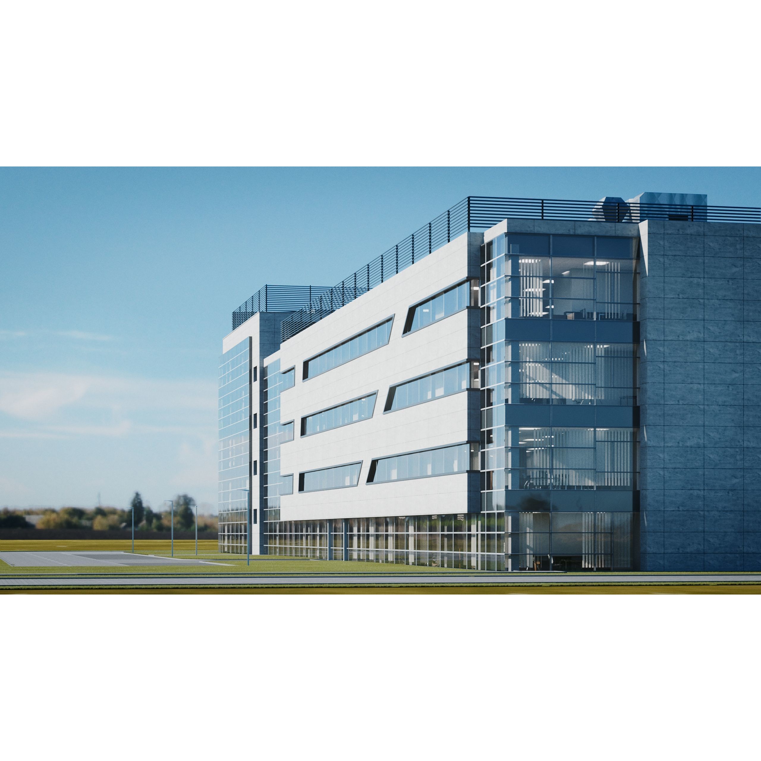 Modern Office Building - Low-Poly Game-Ready 3D Model - View 14