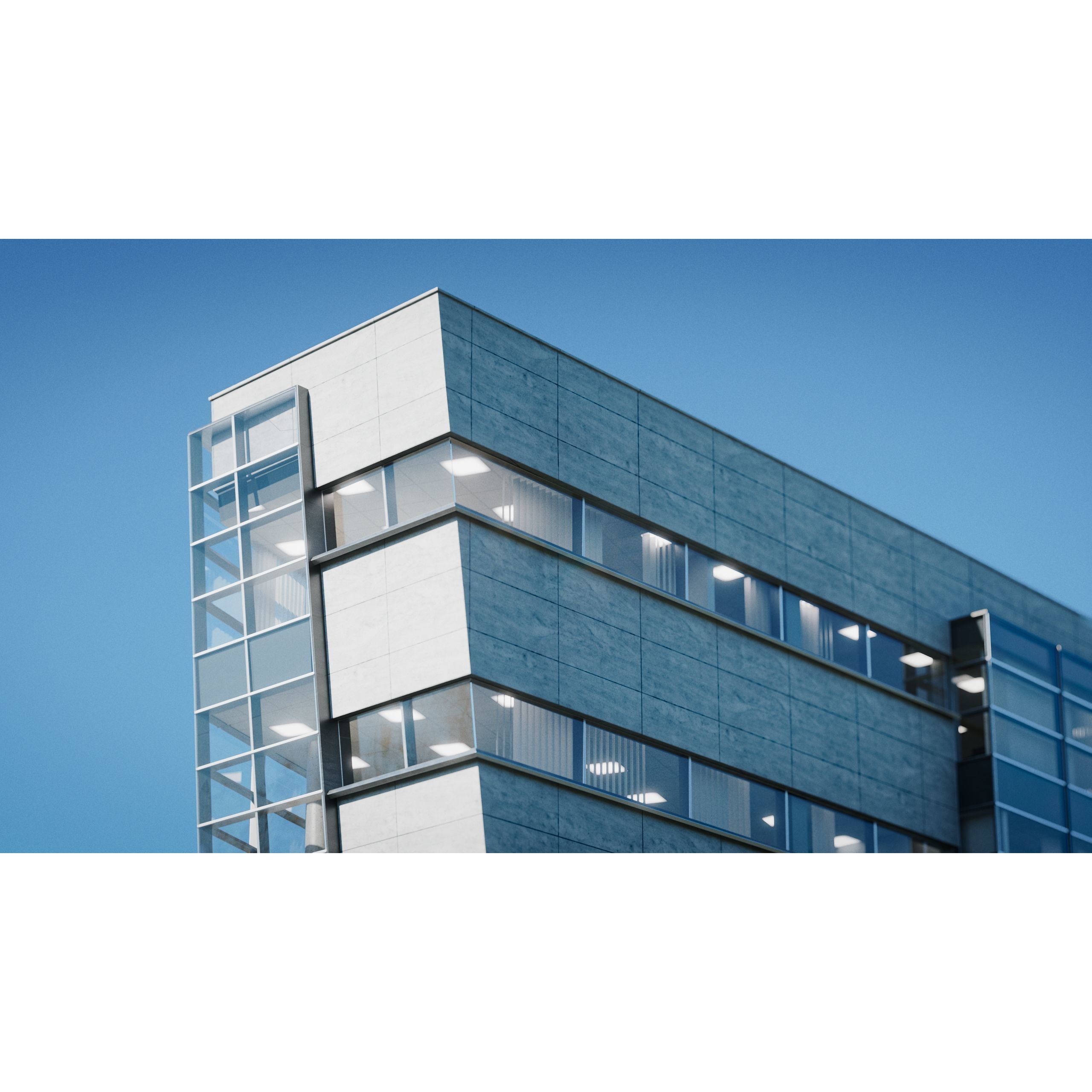 Modern Office Building - Low-Poly Game-Ready 3D Model - View 16