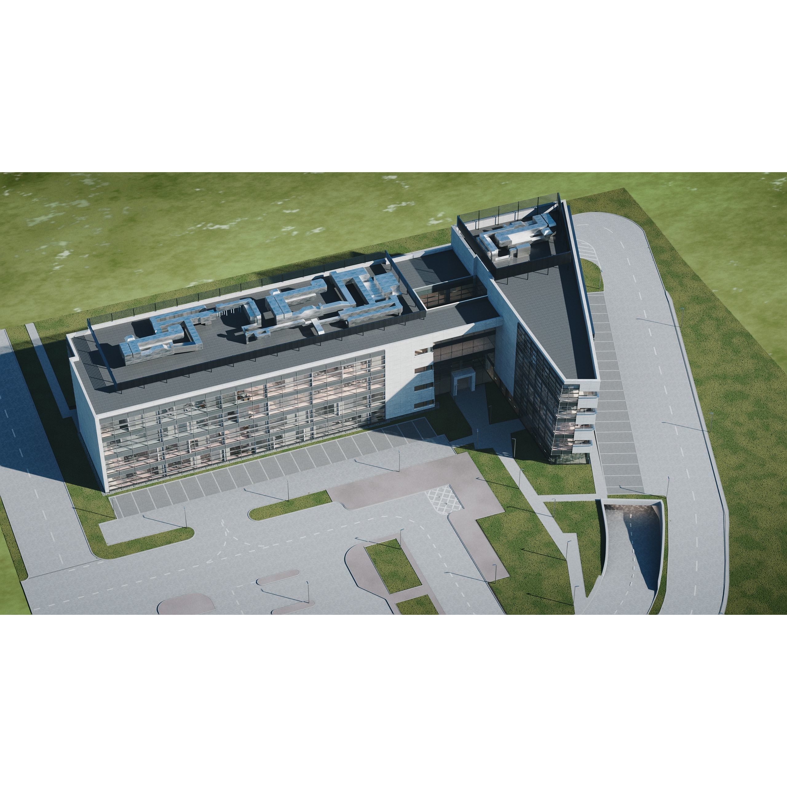 Modern Office Building - Low-Poly Game-Ready 3D Model - View 18