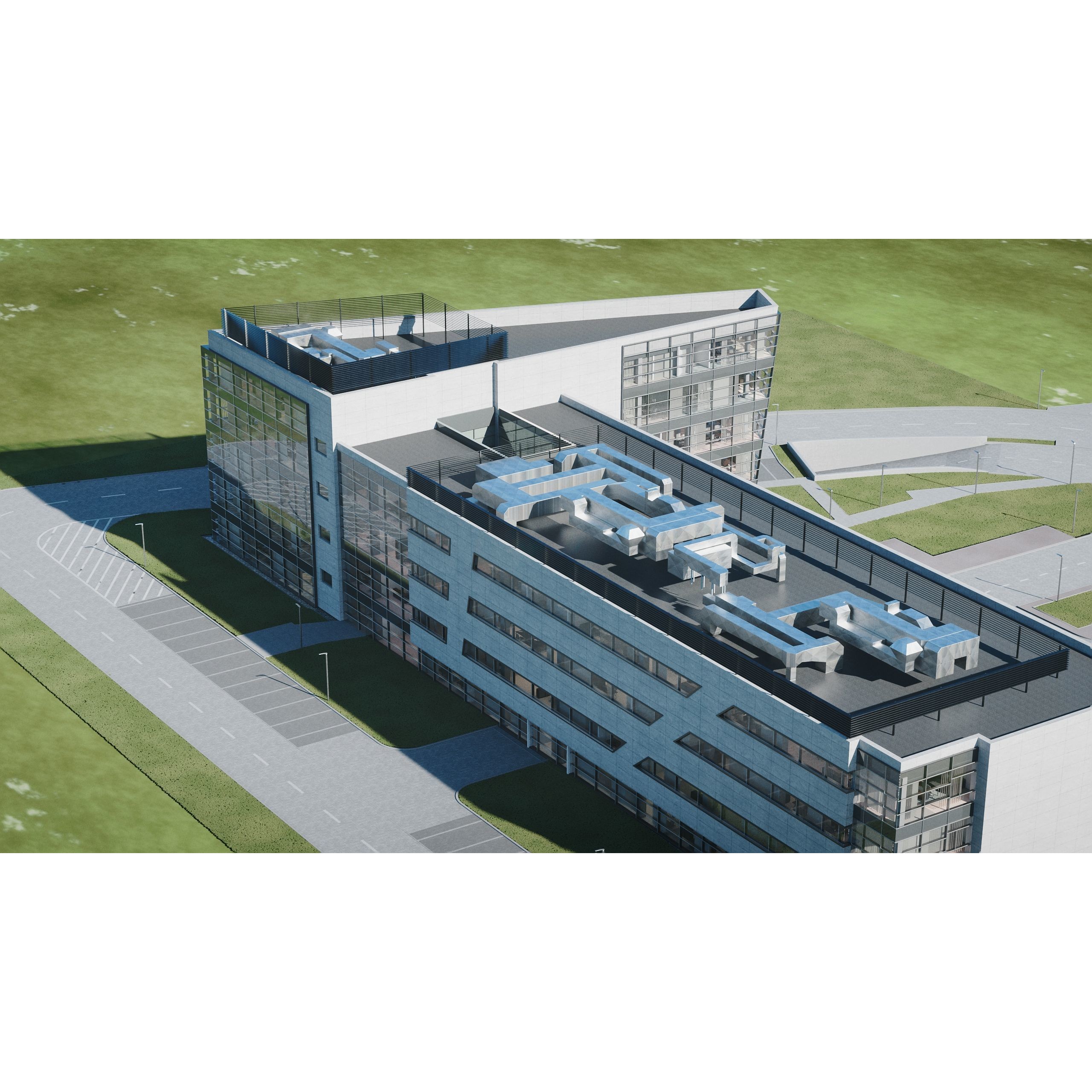 Modern Office Building - Low-Poly Game-Ready 3D Model - View 19