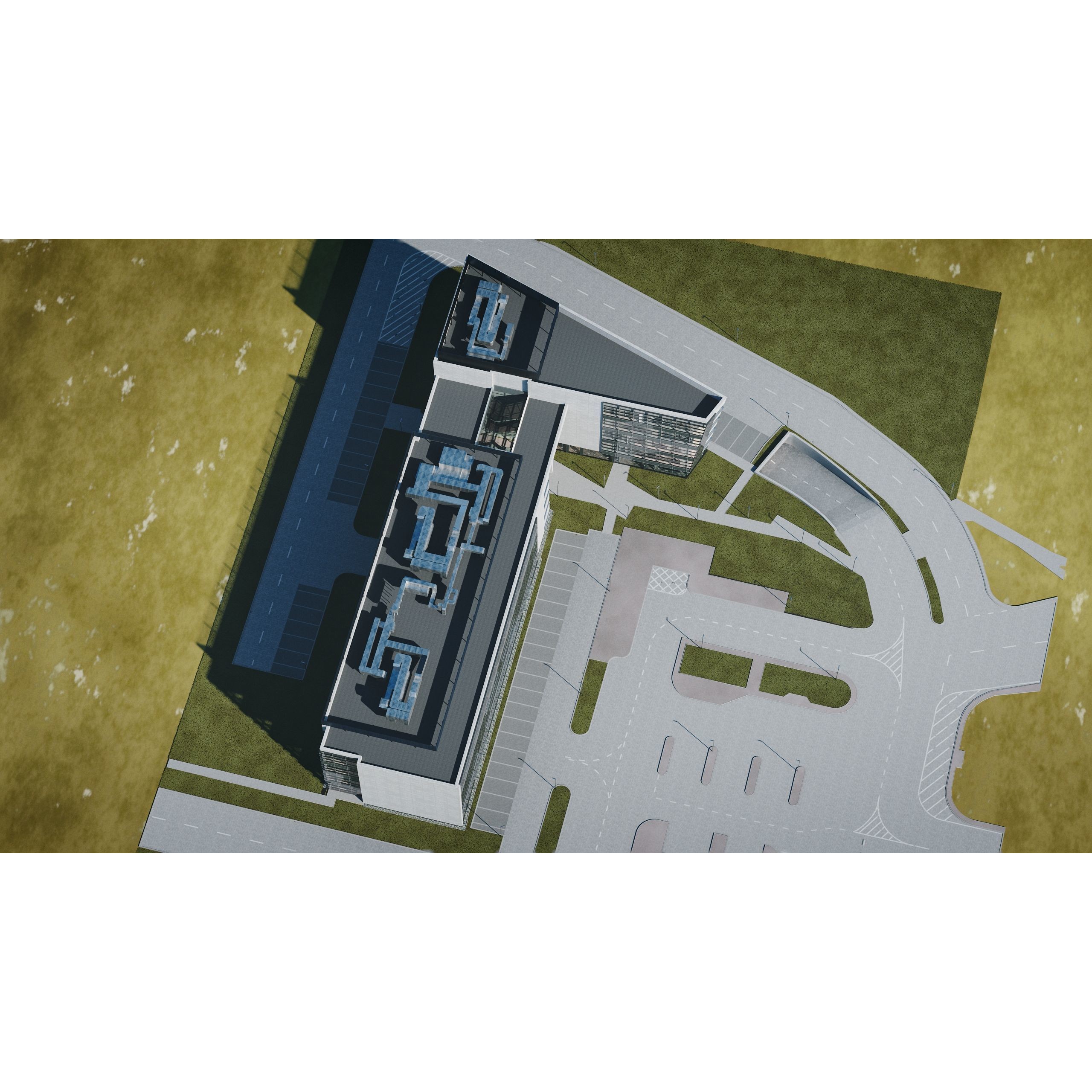 Modern Office Building - Low-Poly Game-Ready 3D Model - View 22