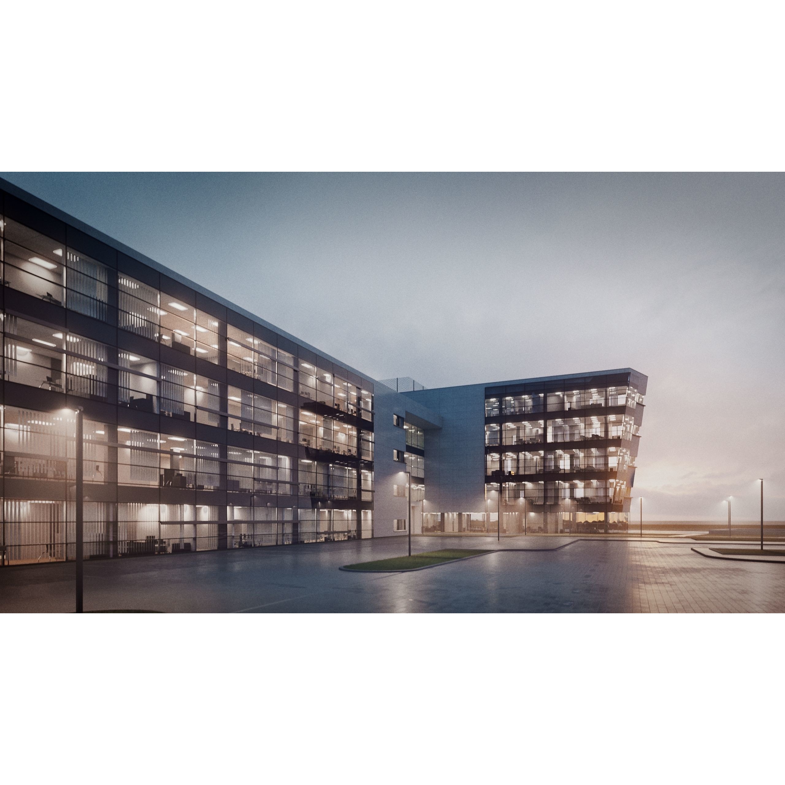 Modern Office Building - Low-Poly Game-Ready 3D Model - View 35