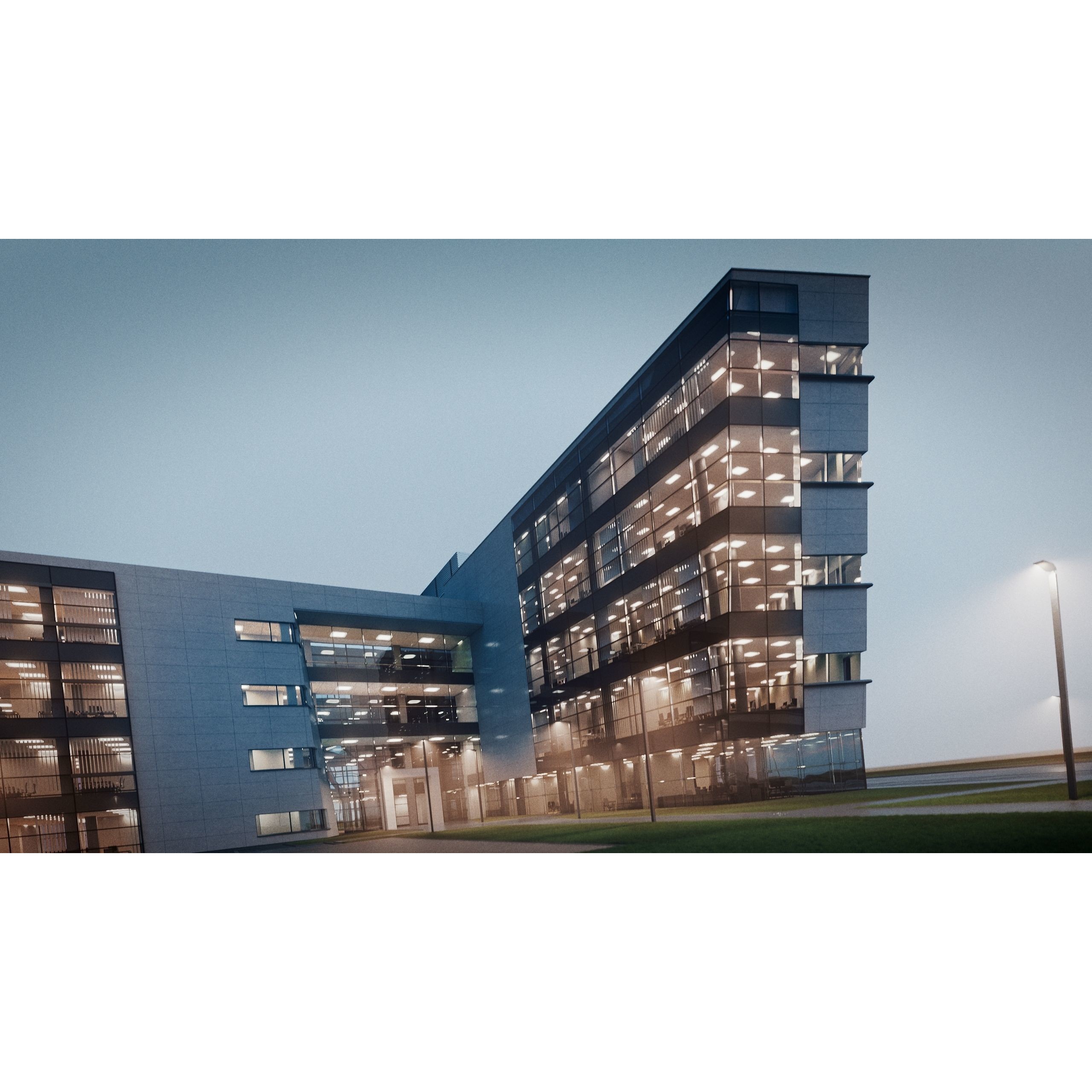 Modern Office Building - Low-Poly Game-Ready 3D Model - View 38