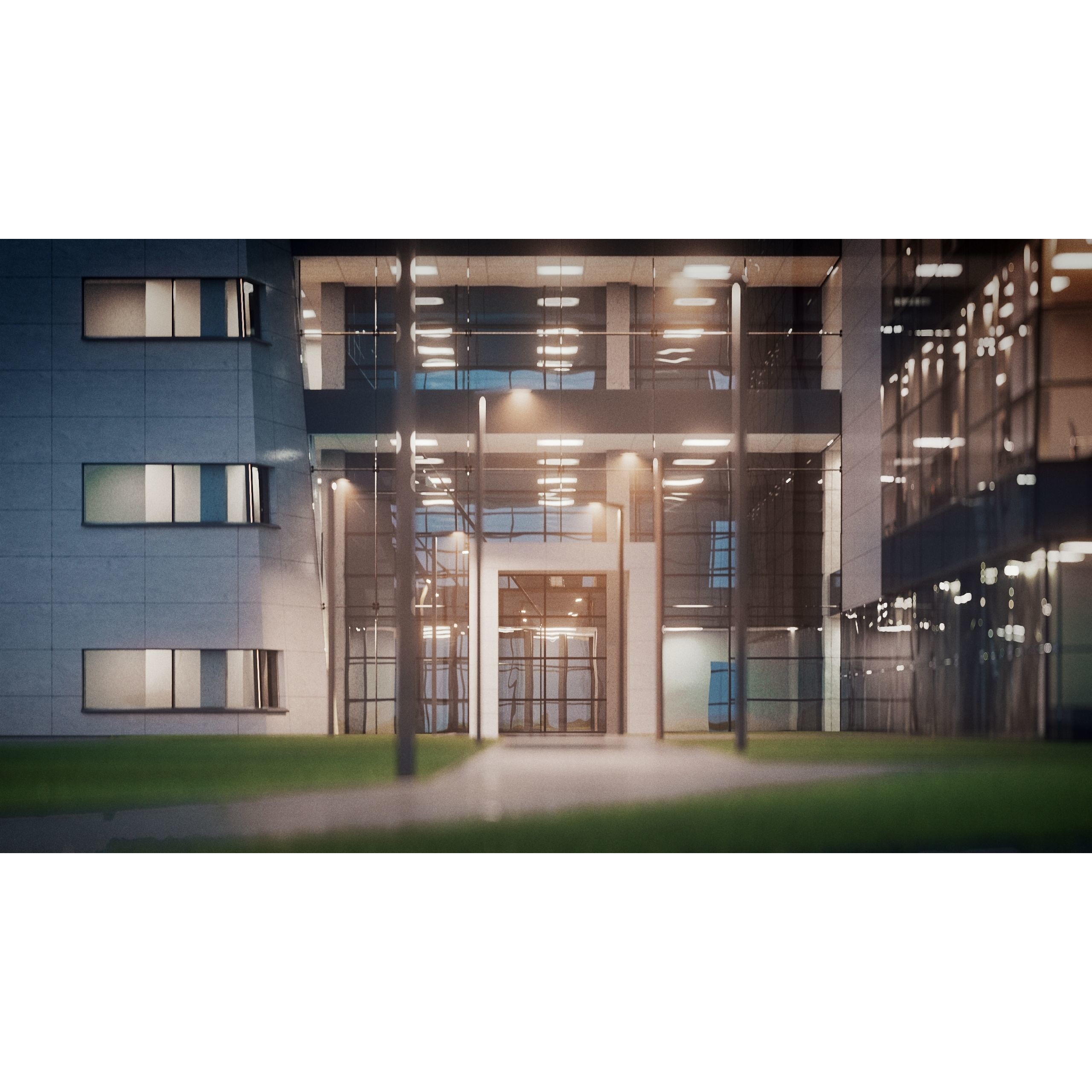 Modern Office Building - Low-Poly Game-Ready 3D Model - View 40