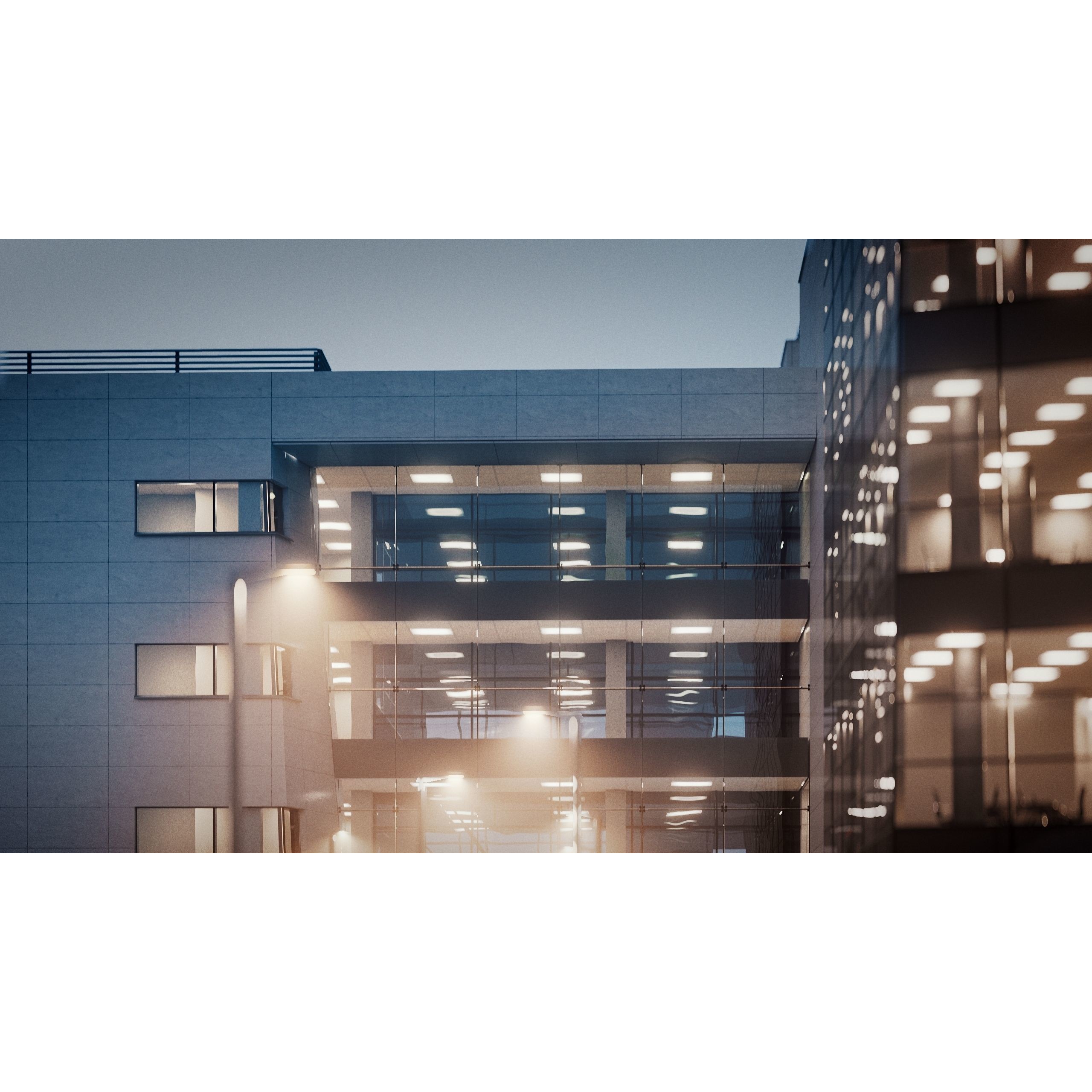 Modern Office Building - Low-Poly Game-Ready 3D Model - View 41