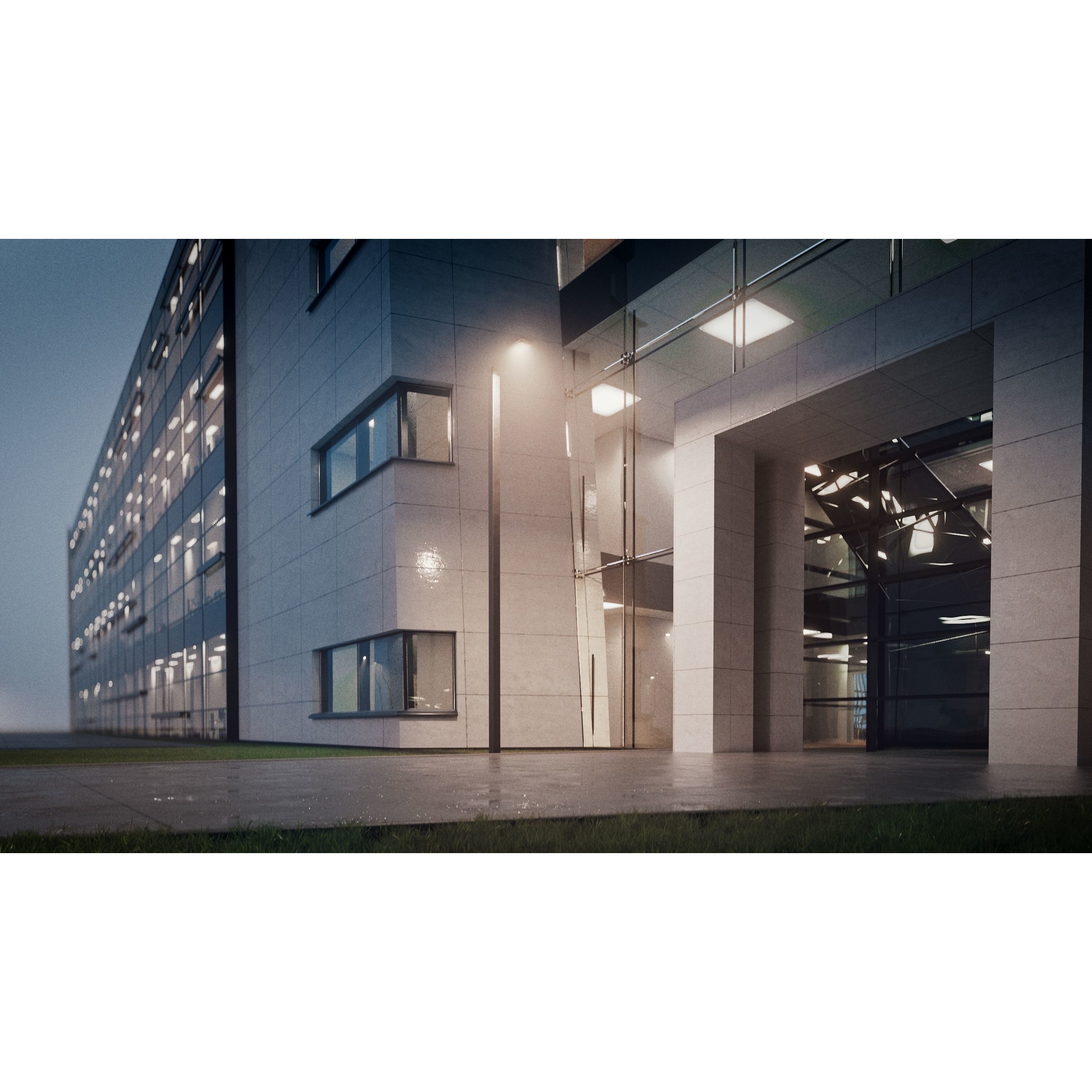 Modern Office Building - Low-Poly Game-Ready 3D Model - View 42