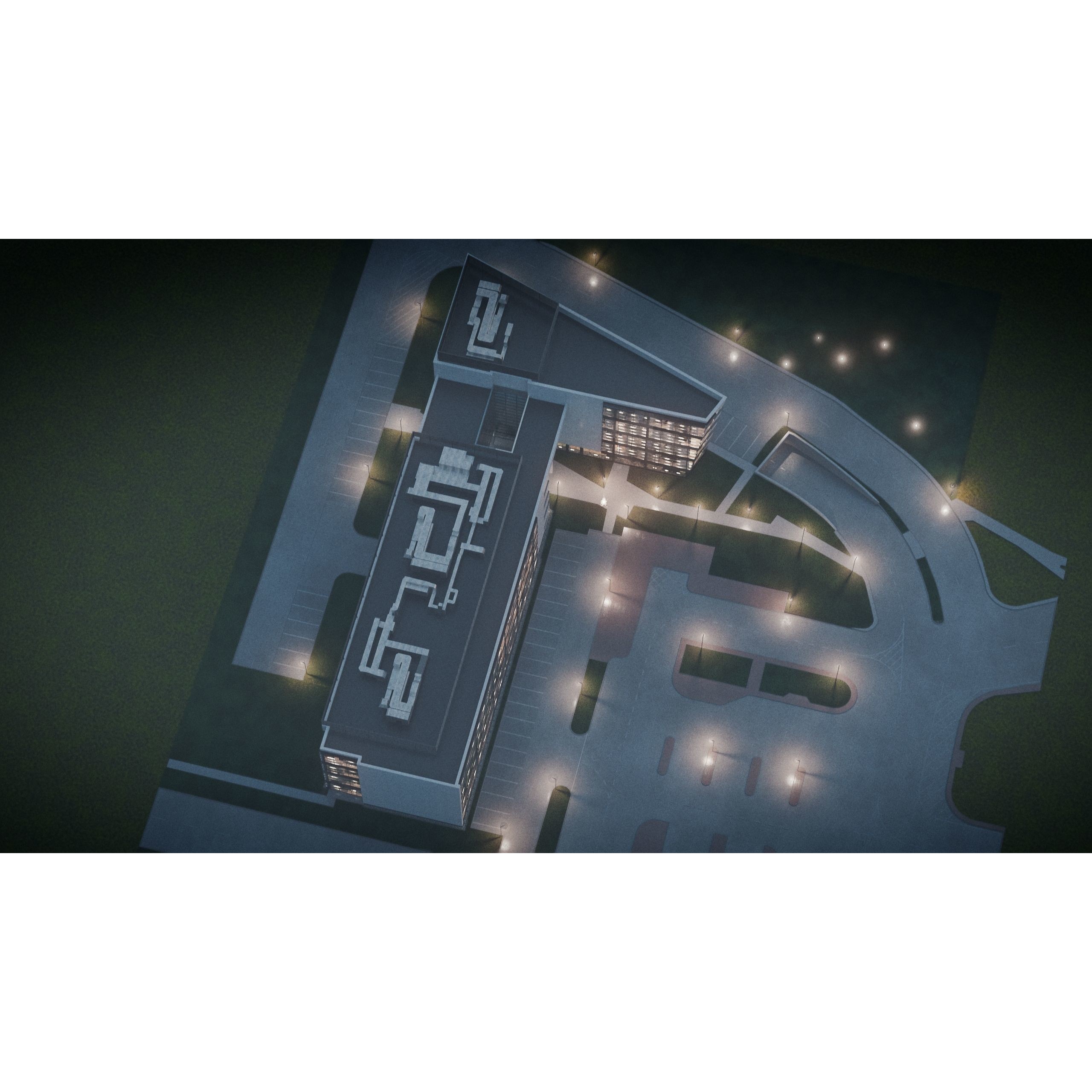 Modern Office Building - Low-Poly Game-Ready 3D Model - View 44