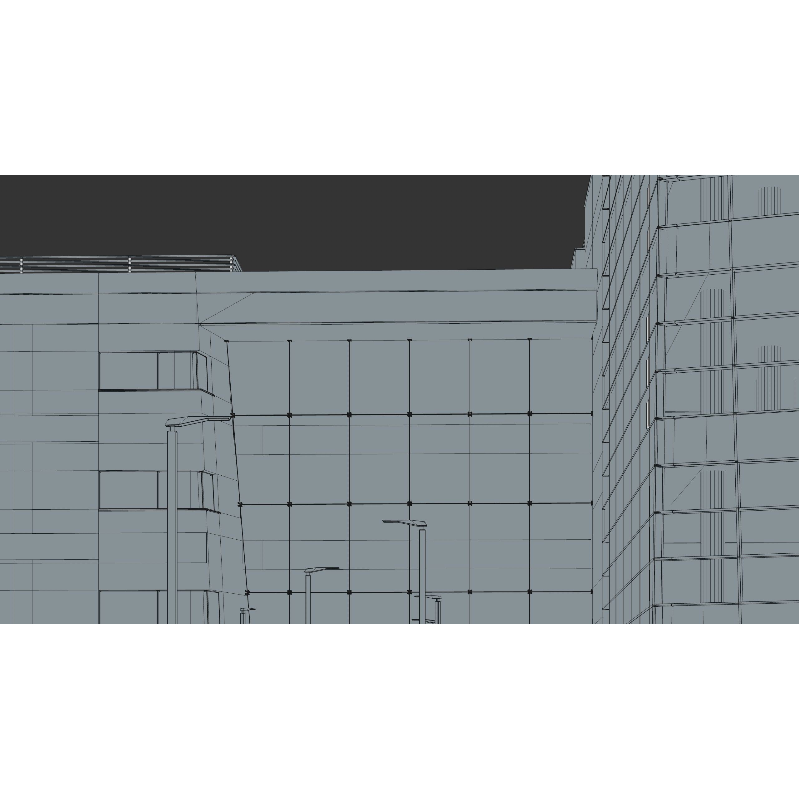 Modern Office Building - Low-Poly Game-Ready 3D Model - View 48