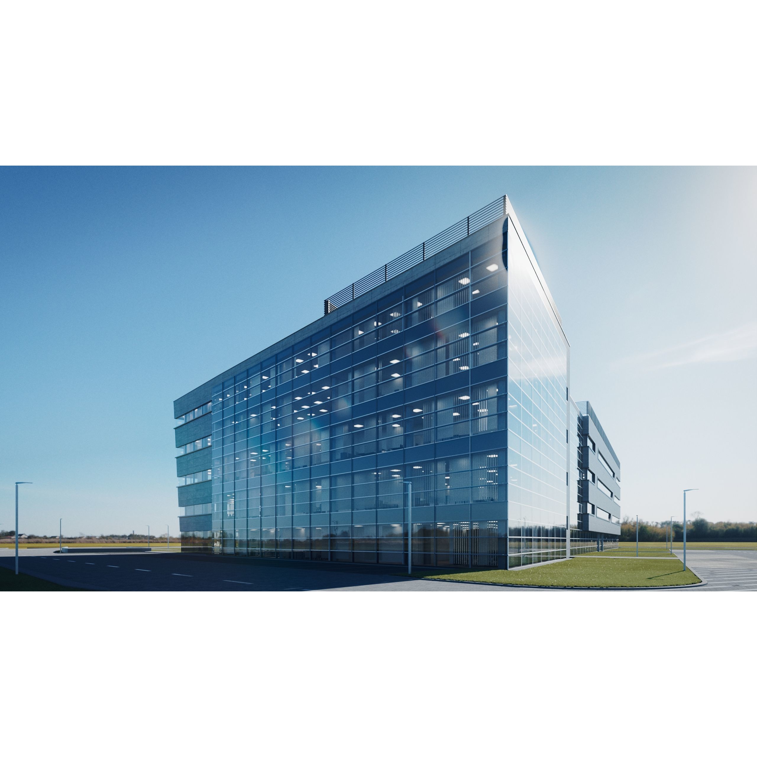 Modern Office Building - Low-Poly Game-Ready 3D Model - View 5