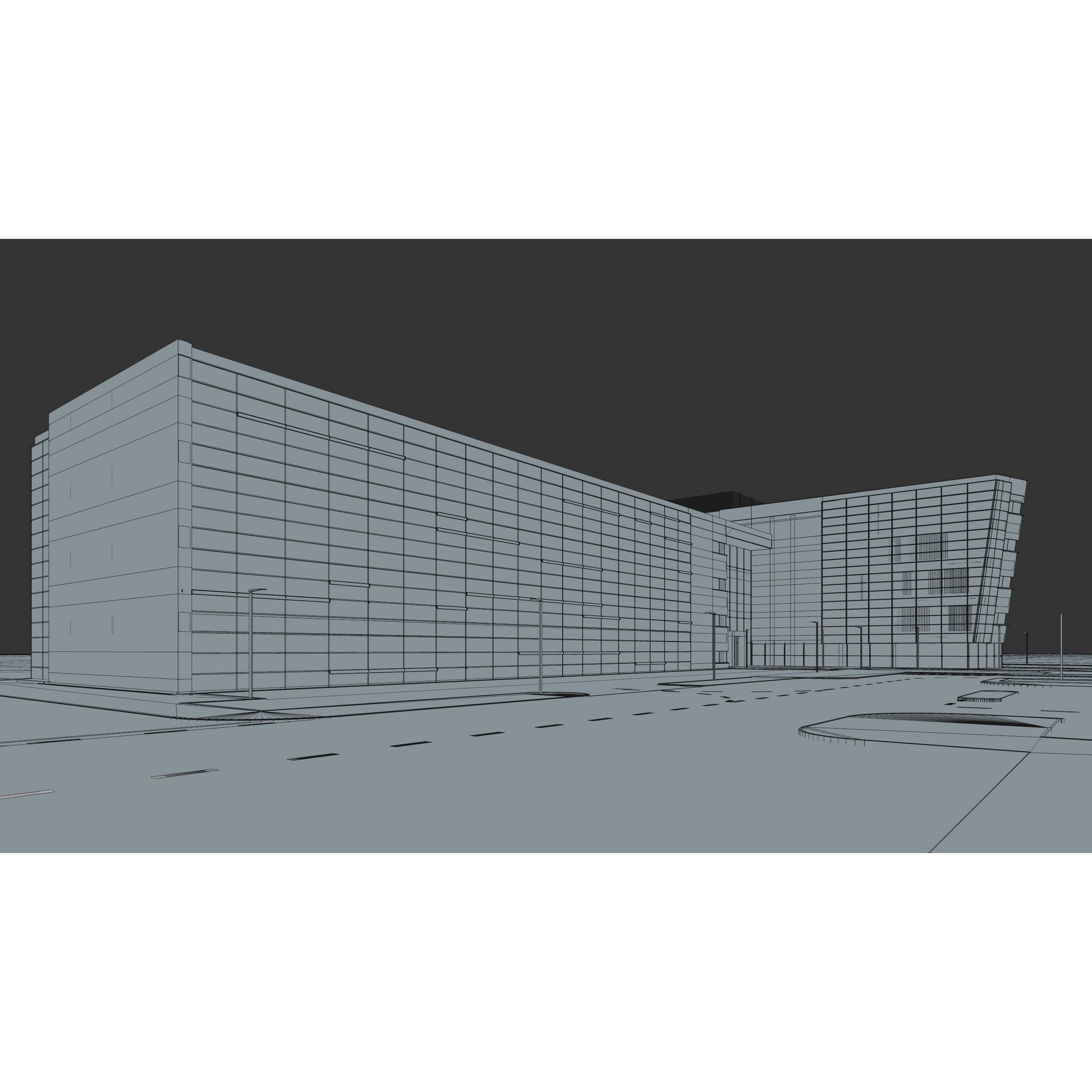 Modern Office Building - Low-Poly Game-Ready 3D Model - View 50