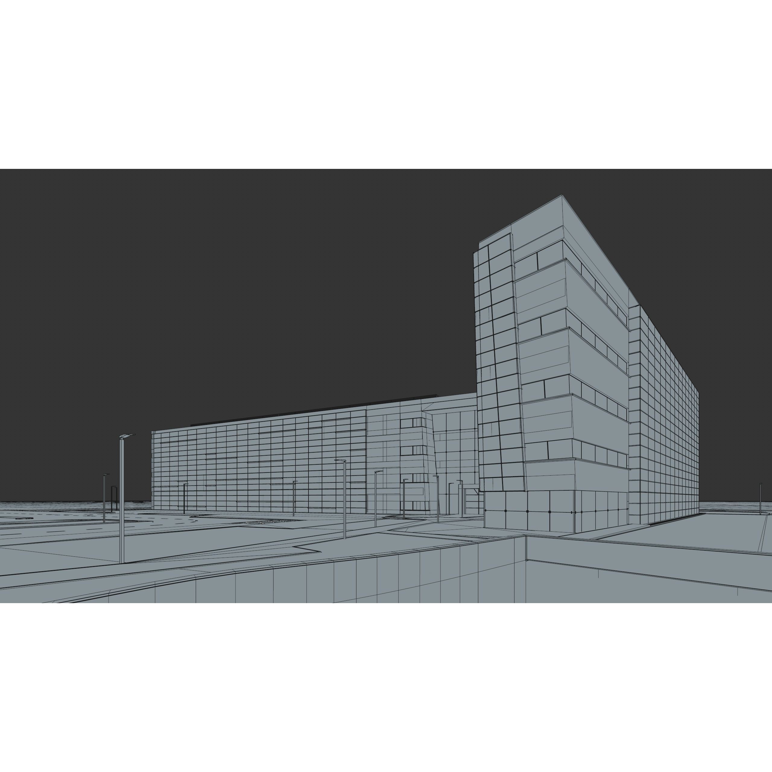 Modern Office Building - Low-Poly Game-Ready 3D Model - View 52