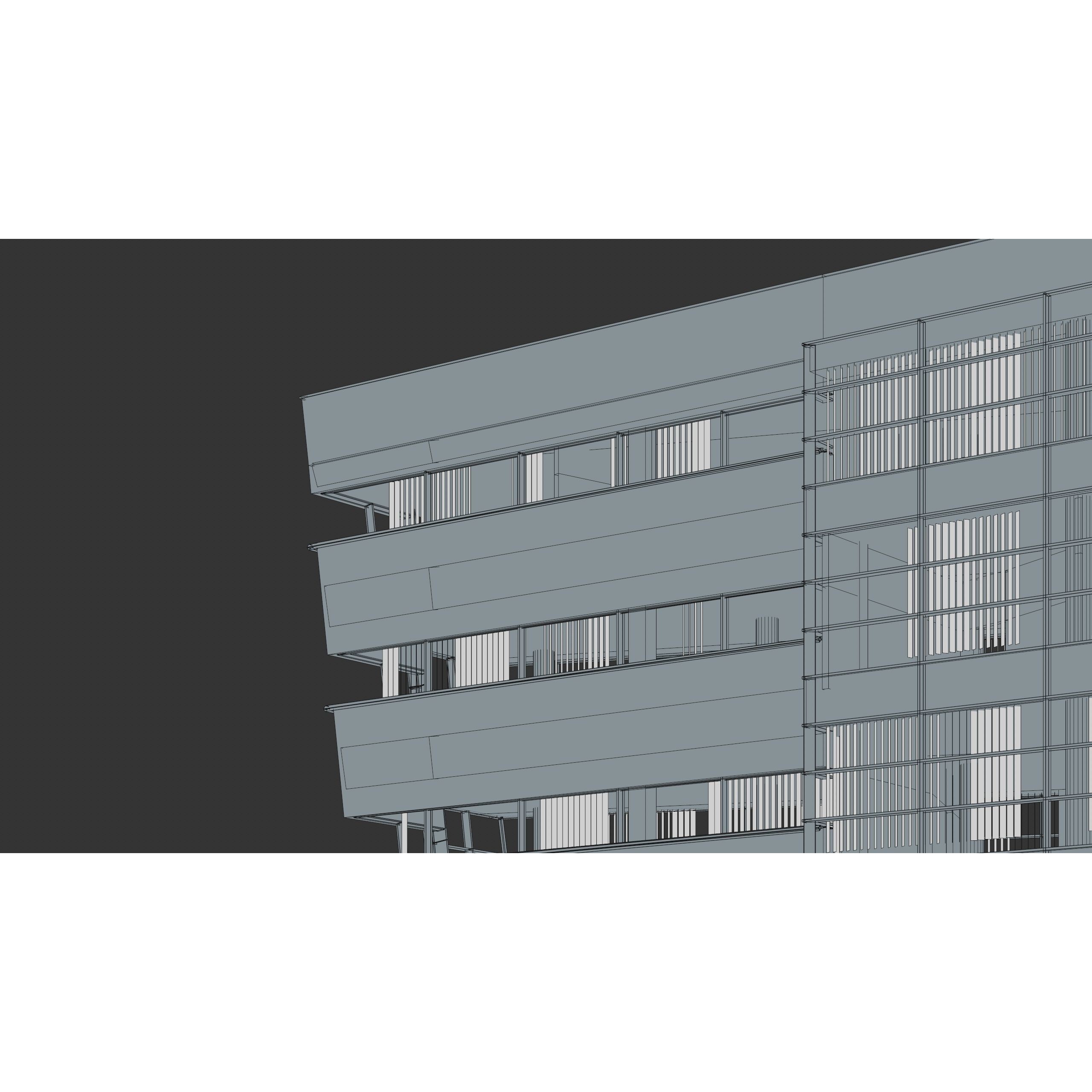 Modern Office Building - Low-Poly Game-Ready 3D Model - View 53