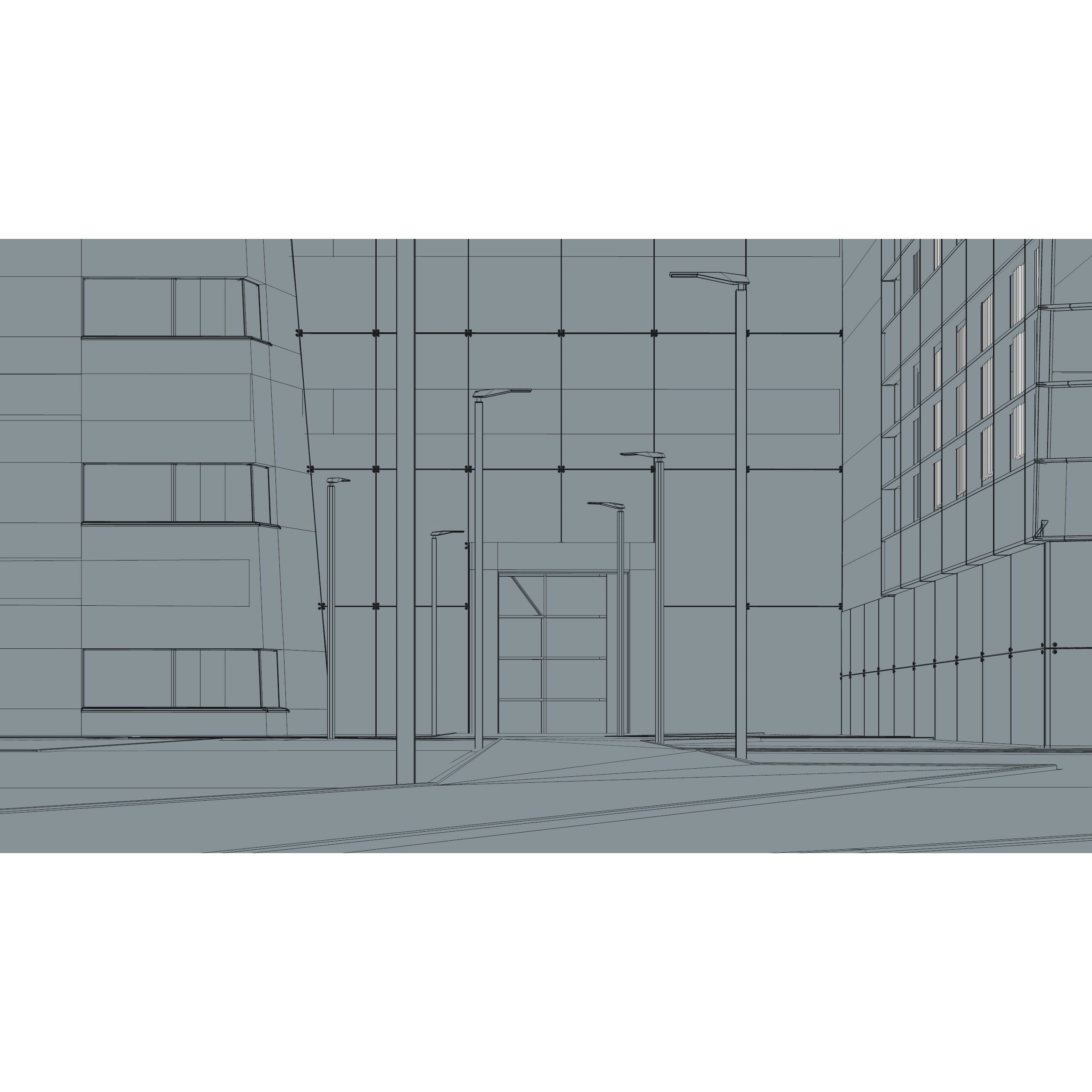 Modern Office Building - Low-Poly Game-Ready 3D Model - View 55