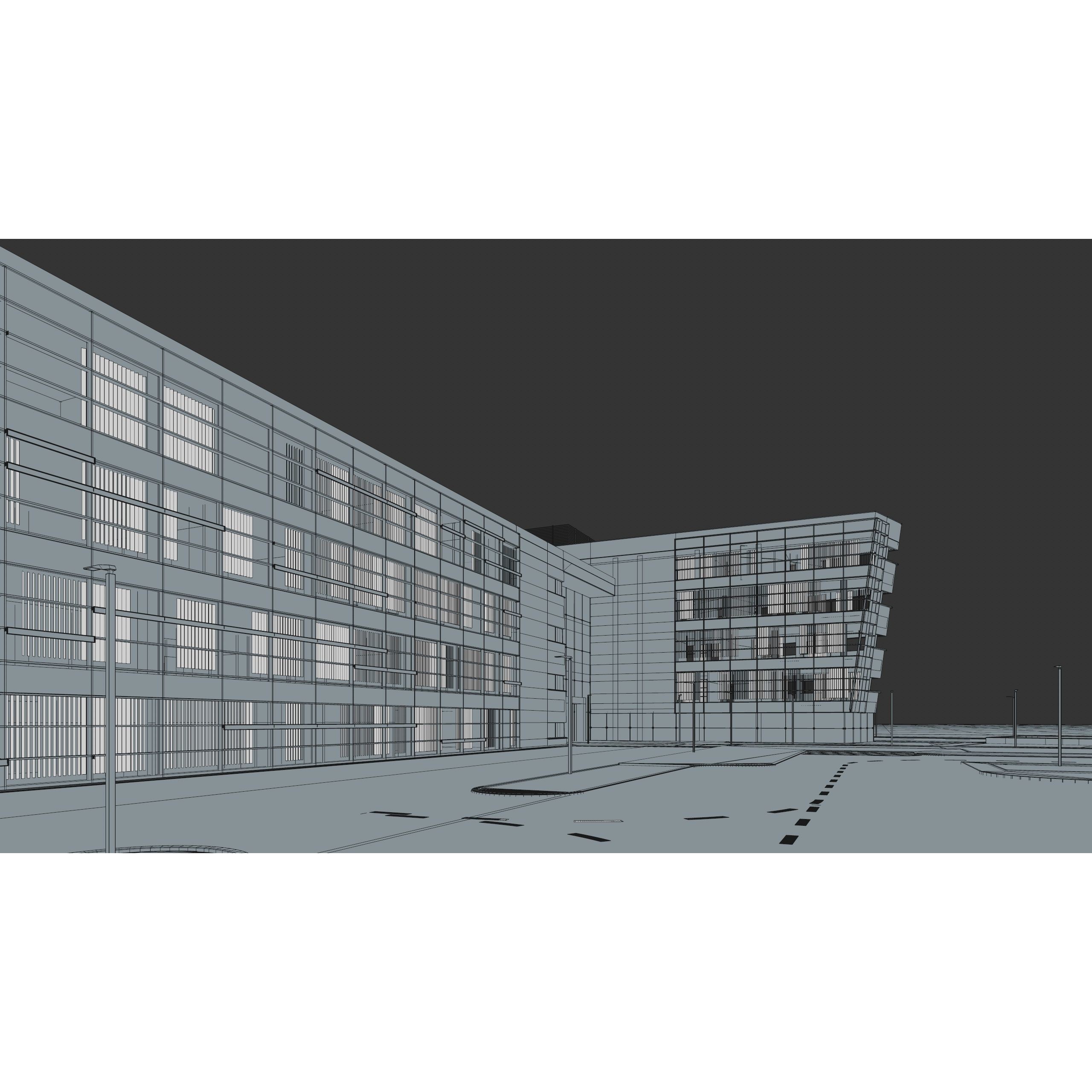 Modern Office Building - Low-Poly Game-Ready 3D Model - View 56