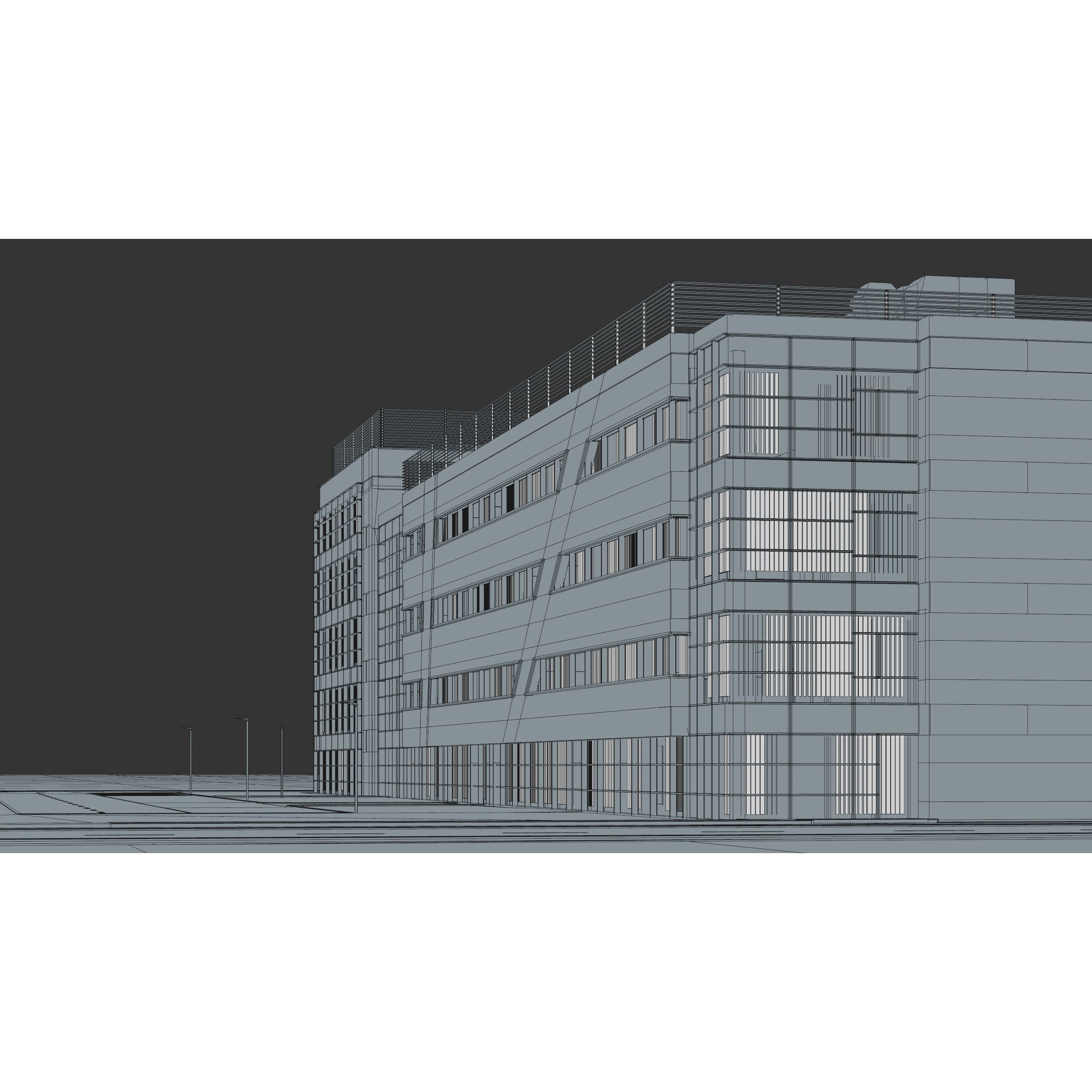 Modern Office Building - Low-Poly Game-Ready 3D Model - View 58