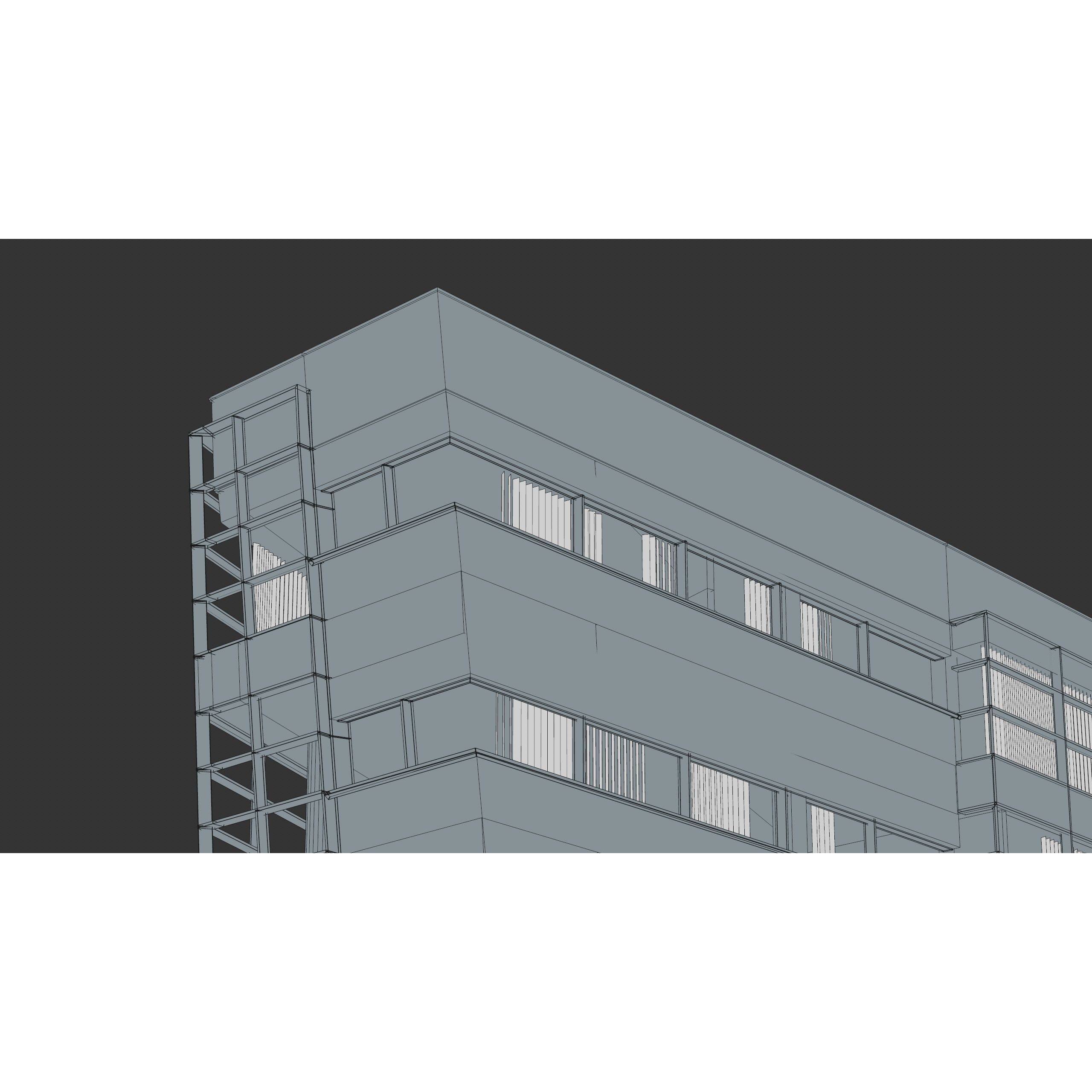Modern Office Building - Low-Poly Game-Ready 3D Model - View 62