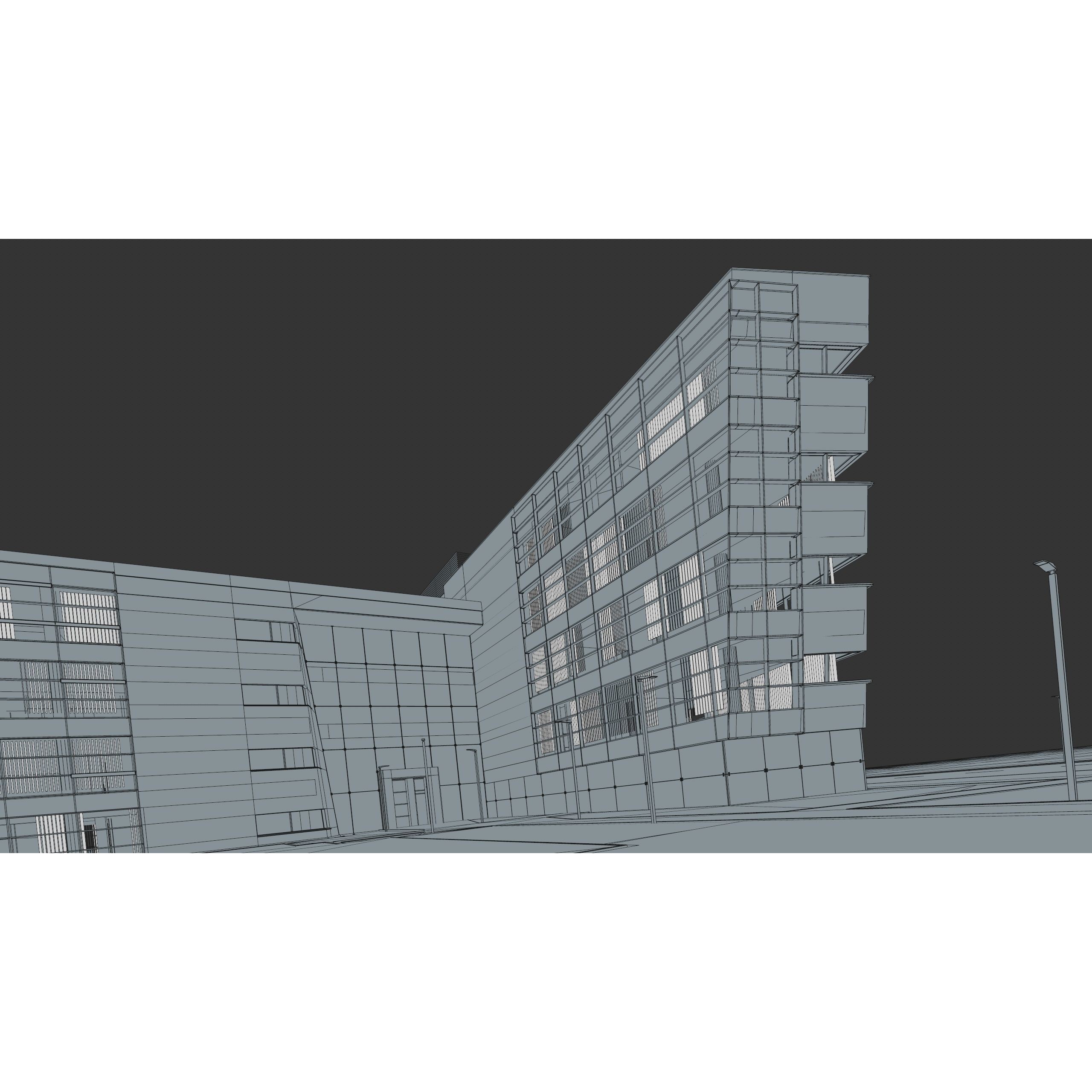 Modern Office Building - Low-Poly Game-Ready 3D Model - View 65