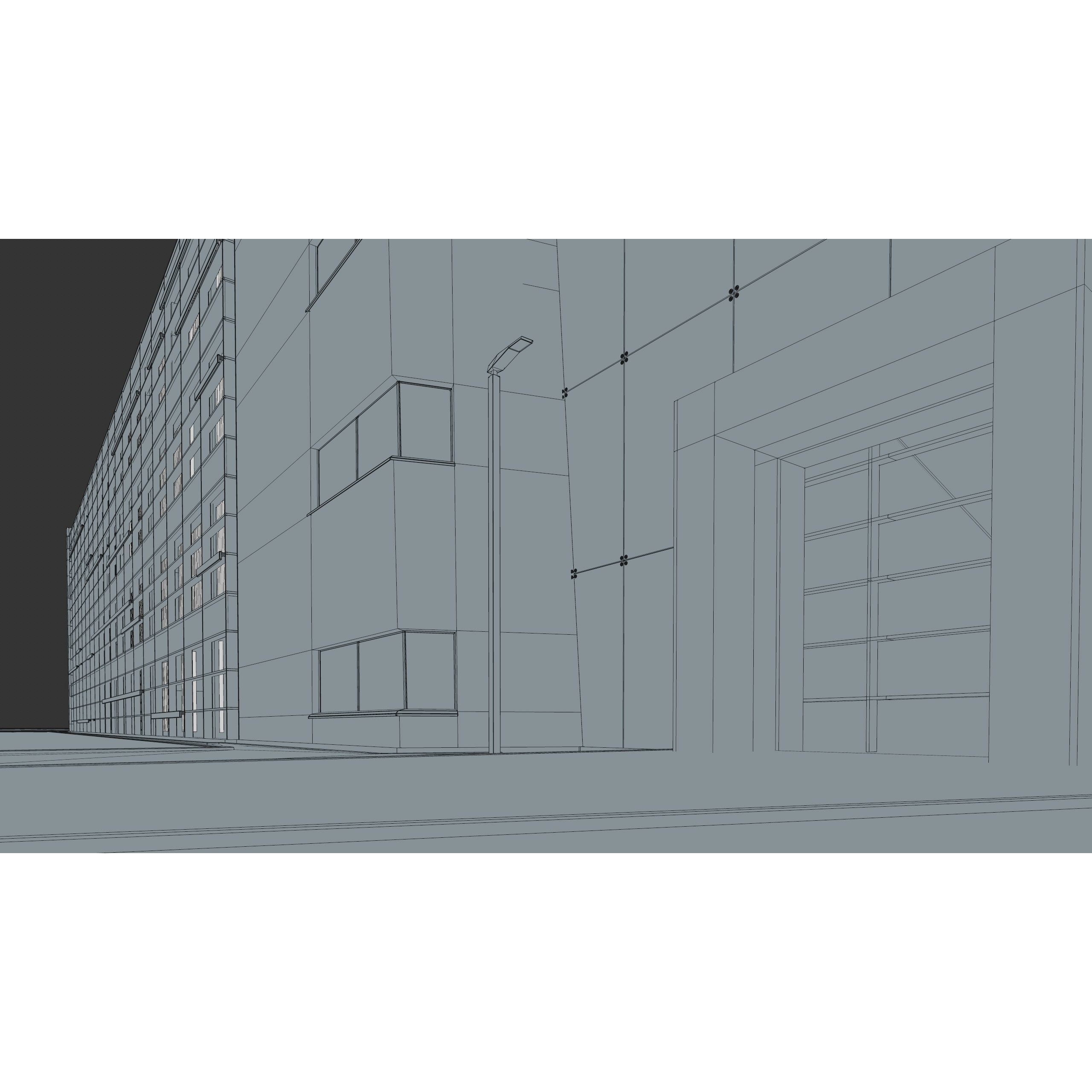 Modern Office Building - Low-Poly Game-Ready 3D Model - View 68