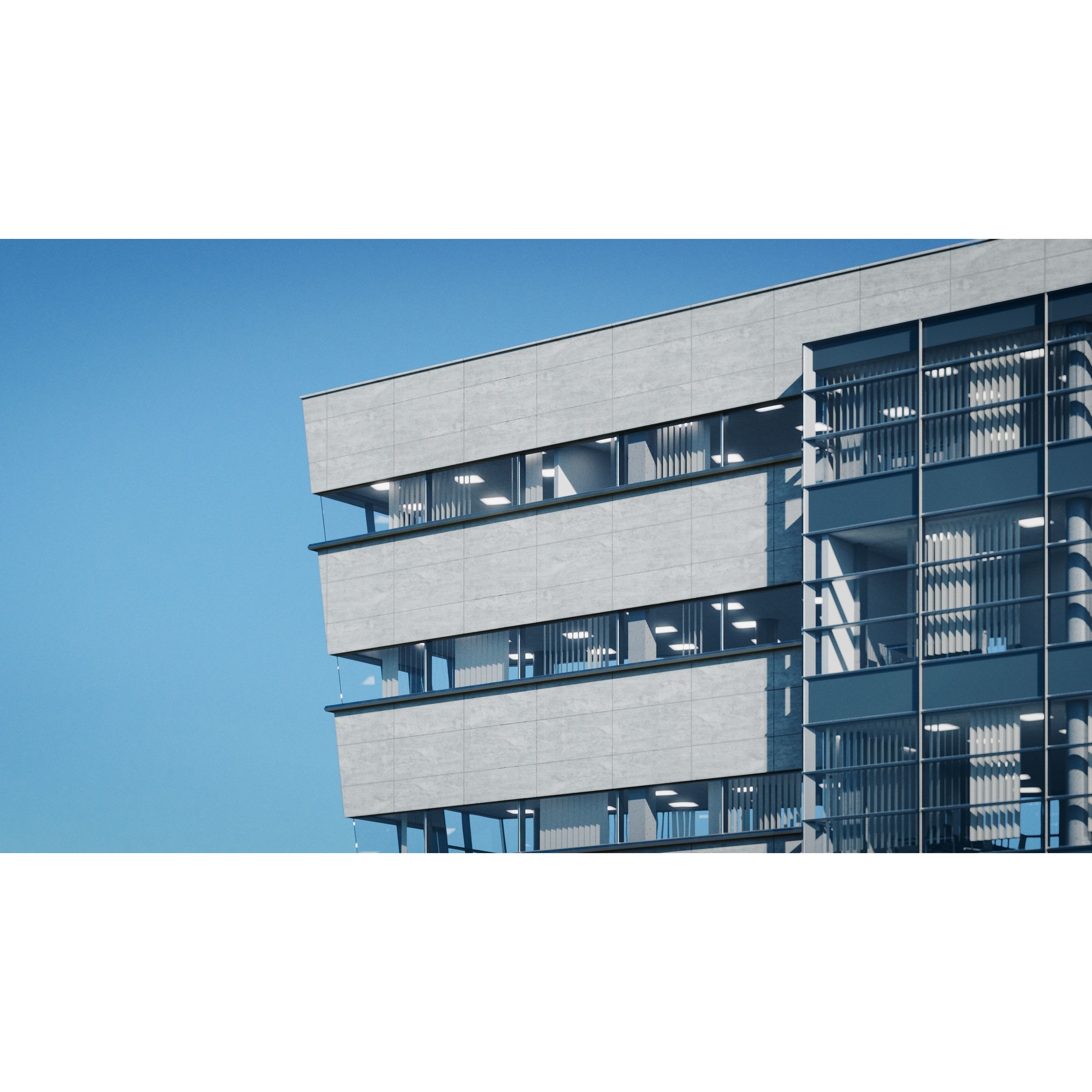 Modern Office Building - Low-Poly Game-Ready 3D Model - View 9