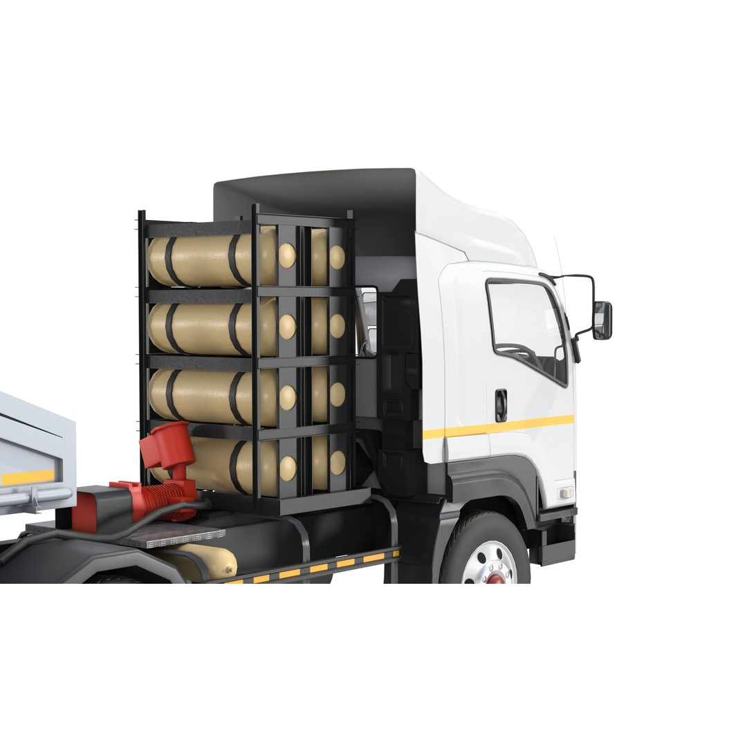 Bulk Cement Trailer Truck 3D Model – Low Poly Game Asset, FBX, PBR - View 22