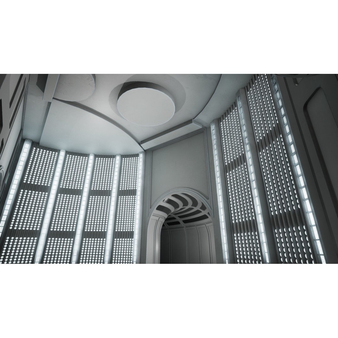 CloudCity Upper Corridors 3D Model – Low Poly Sci-Fi Assets, FBX - View 11