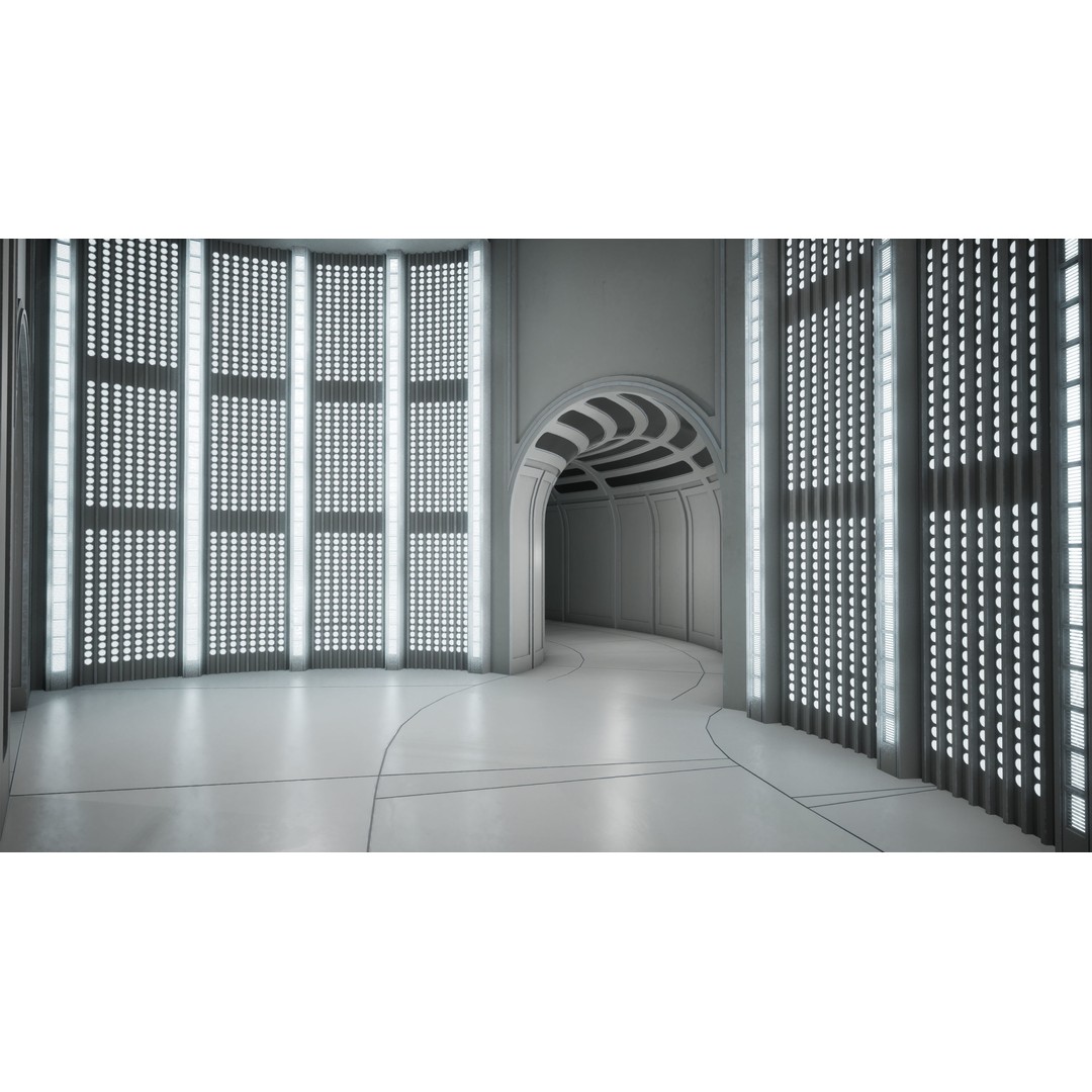 CloudCity Upper Corridors 3D Model – Low Poly Sci-Fi Assets, FBX - View 12