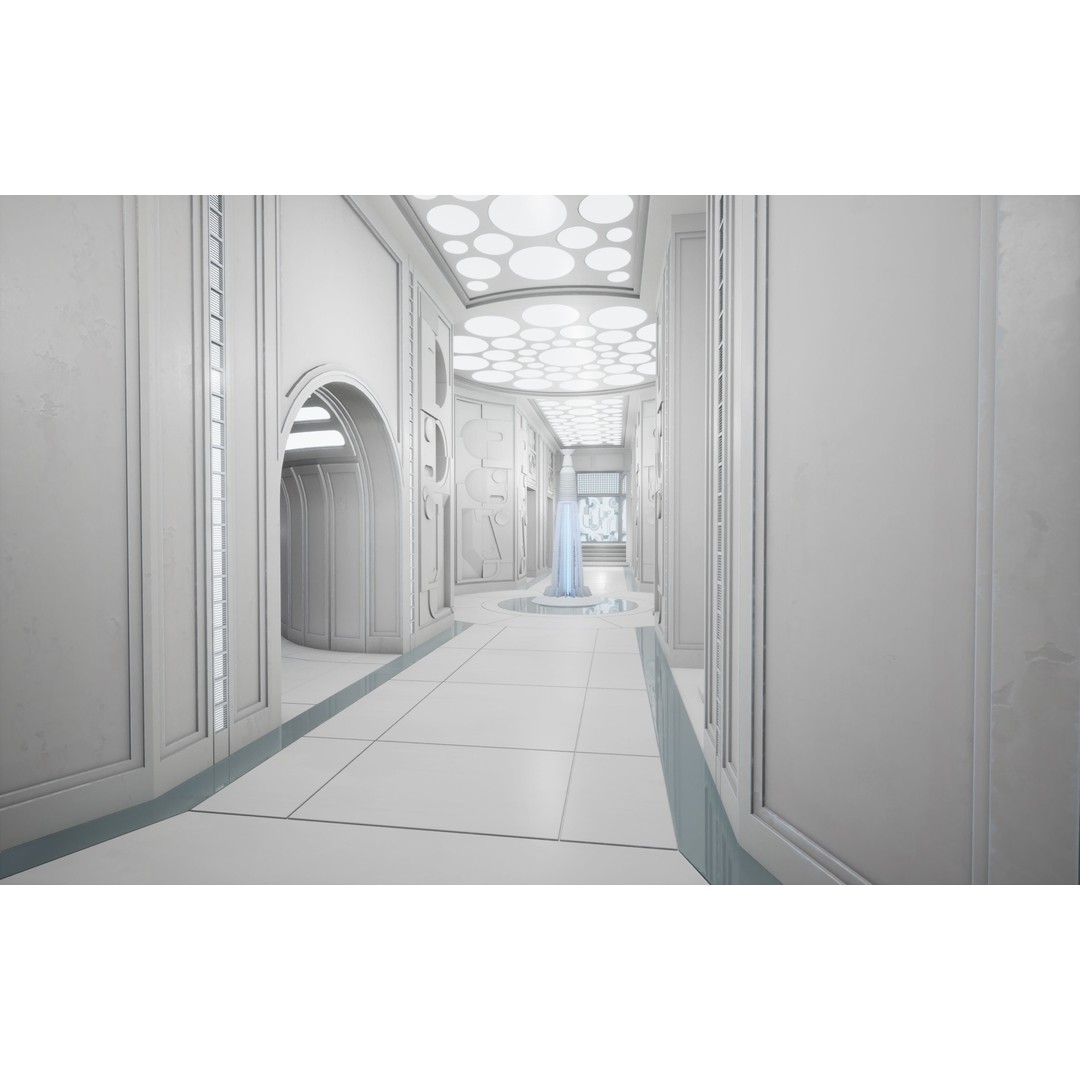 CloudCity Upper Corridors 3D Model – Low Poly Sci-Fi Assets, FBX - View 16
