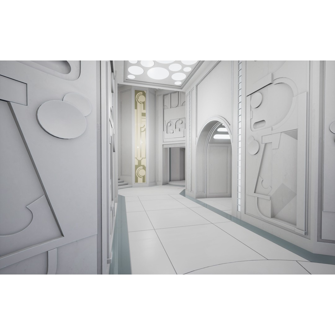 CloudCity Upper Corridors 3D Model – Low Poly Sci-Fi Assets, FBX - View 17