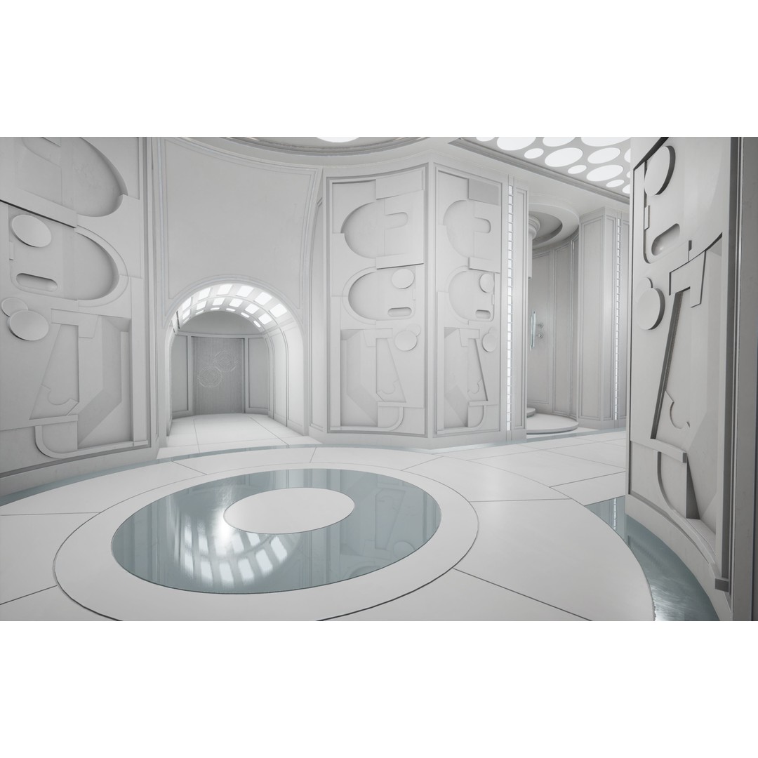 CloudCity Upper Corridors 3D Model – Low Poly Sci-Fi Assets, FBX - View 19