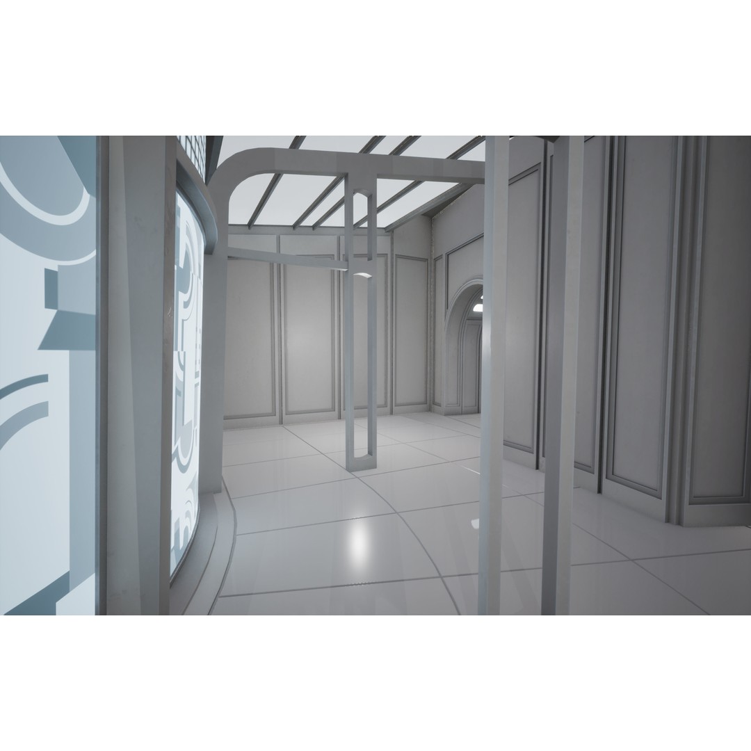 CloudCity Upper Corridors 3D Model – Low Poly Sci-Fi Assets, FBX - View 27