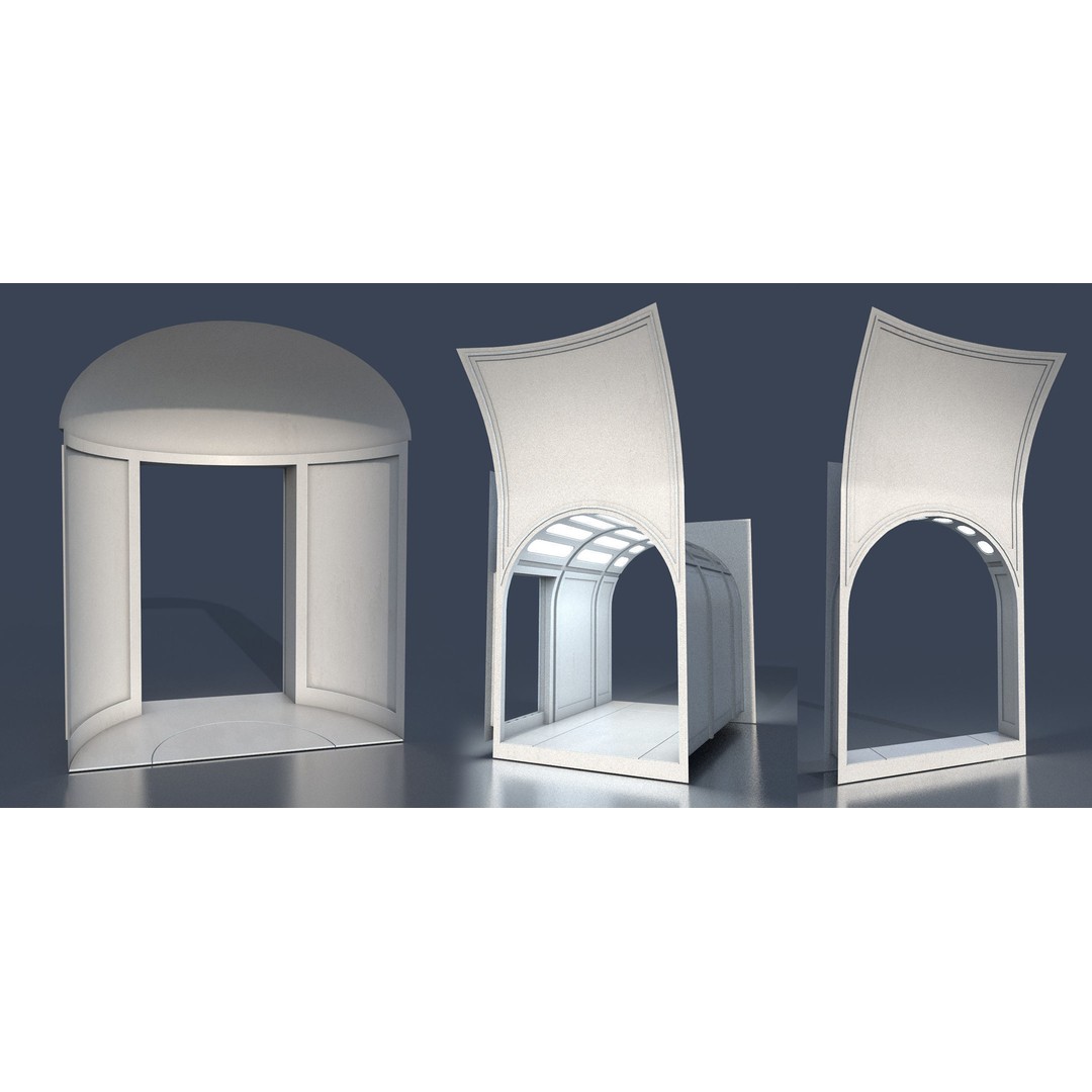 CloudCity Upper Corridors 3D Model – Low Poly Sci-Fi Assets, FBX - View 31