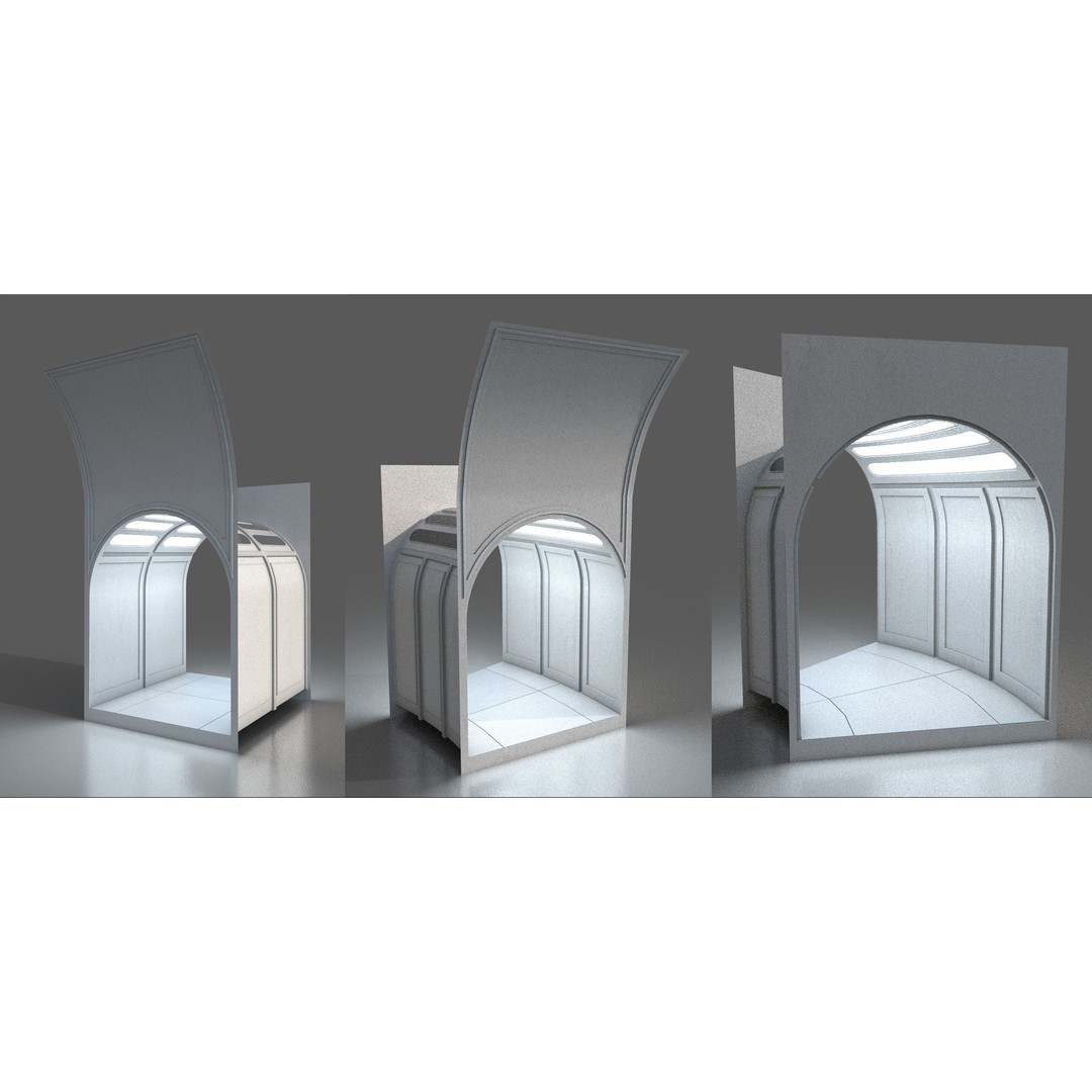 CloudCity Upper Corridors 3D Model – Low Poly Sci-Fi Assets, FBX - View 33
