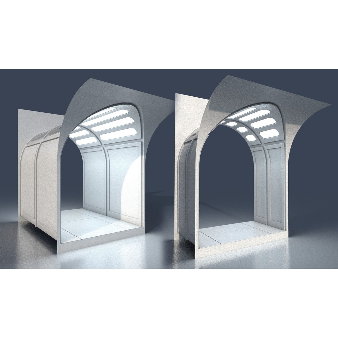 CloudCity Upper Corridors 3D Model – Low Poly Sci-Fi Assets, FBX - View 36