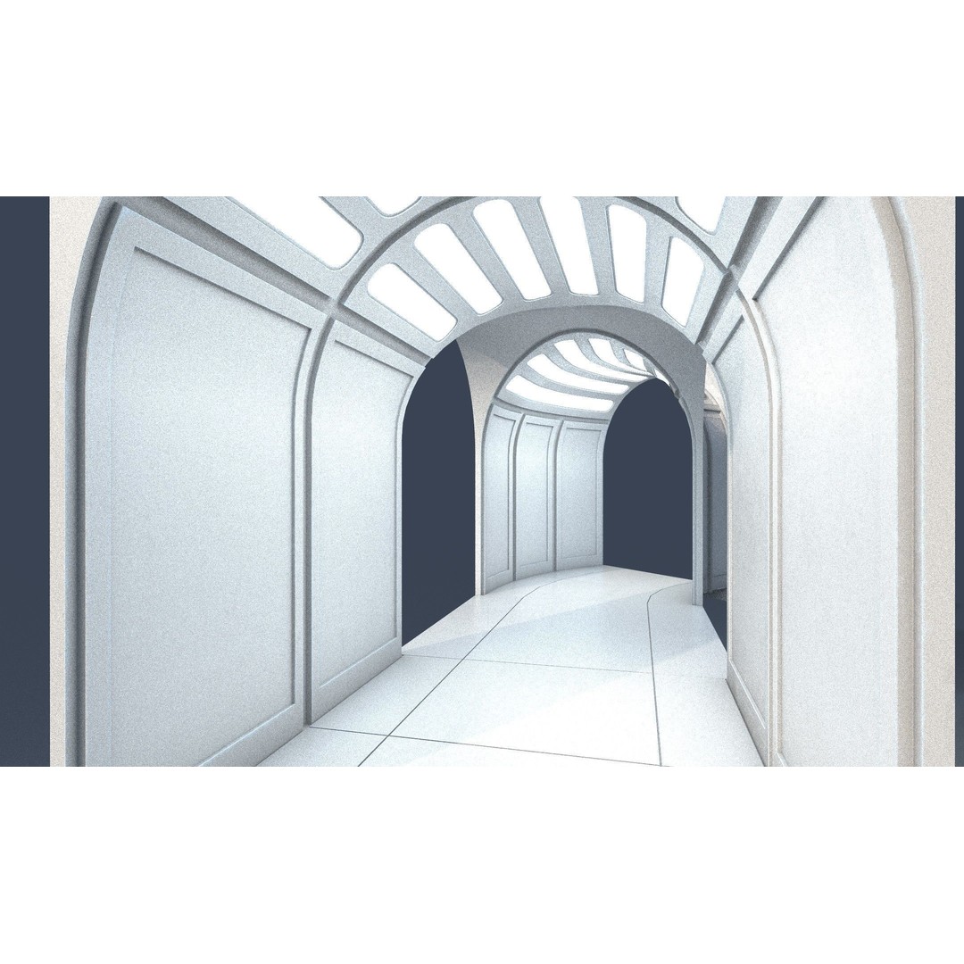 CloudCity Upper Corridors 3D Model – Low Poly Sci-Fi Assets, FBX - View 38