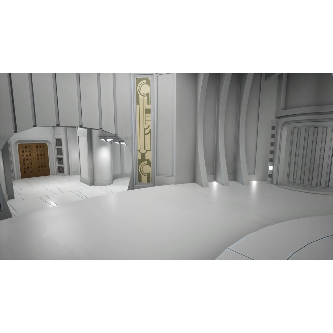 CloudCity Upper Corridors 3D Model – Low Poly Sci-Fi Assets, FBX - View 4