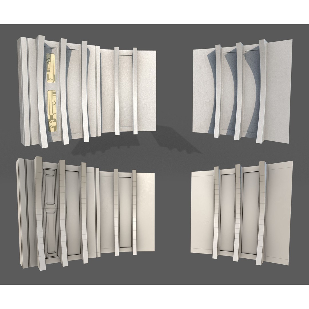 CloudCity Upper Corridors 3D Model – Low Poly Sci-Fi Assets, FBX - View 53