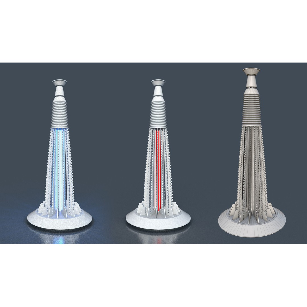 CloudCity Upper Corridors 3D Model – Low Poly Sci-Fi Assets, FBX - View 62