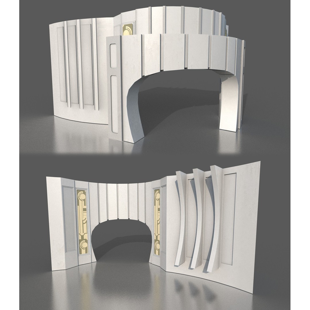 CloudCity Upper Corridors 3D Model – Low Poly Sci-Fi Assets, FBX - View 63