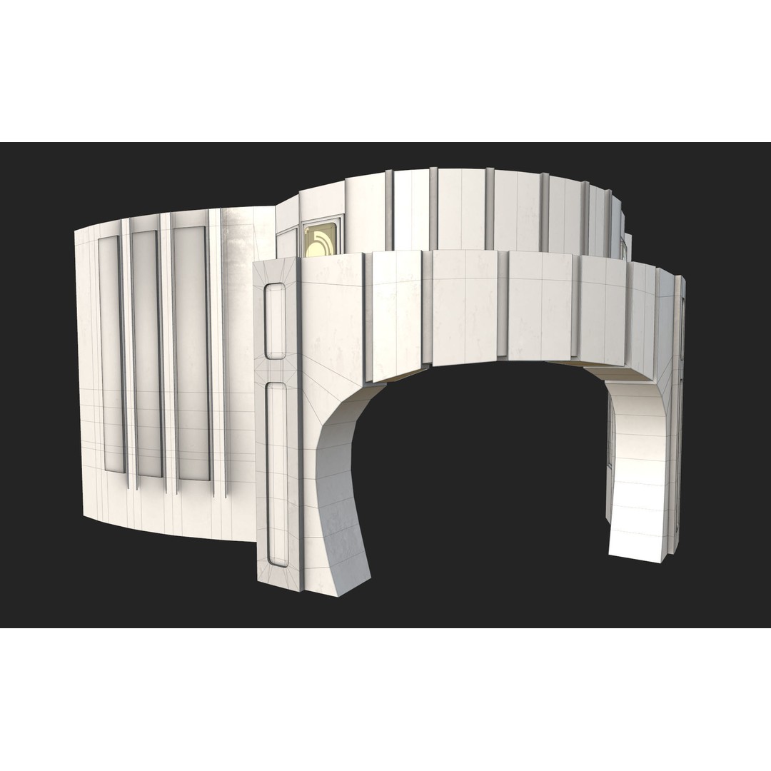 CloudCity Upper Corridors 3D Model – Low Poly Sci-Fi Assets, FBX - View 64