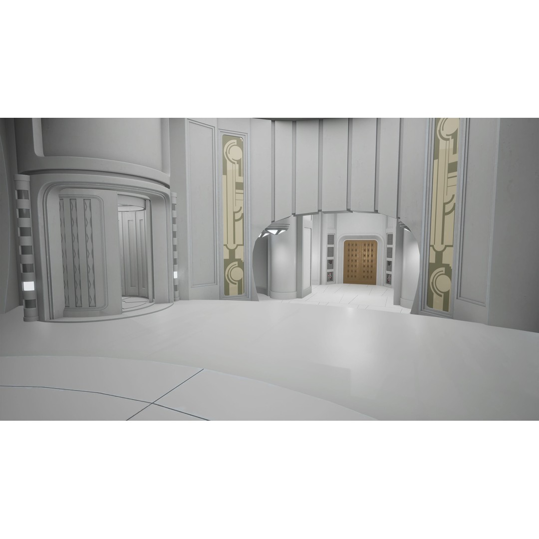 CloudCity Upper Corridors 3D Model – Low Poly Sci-Fi Assets, FBX - View 7