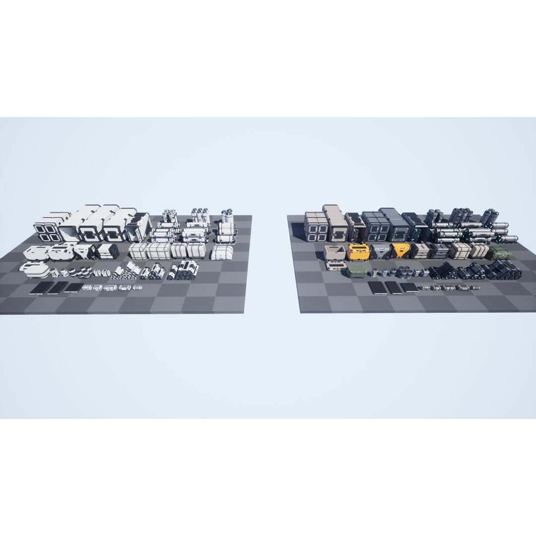 Sci-Fi Cargo 3D Model – Low Poly Props Pack for Games, FBX - View 11